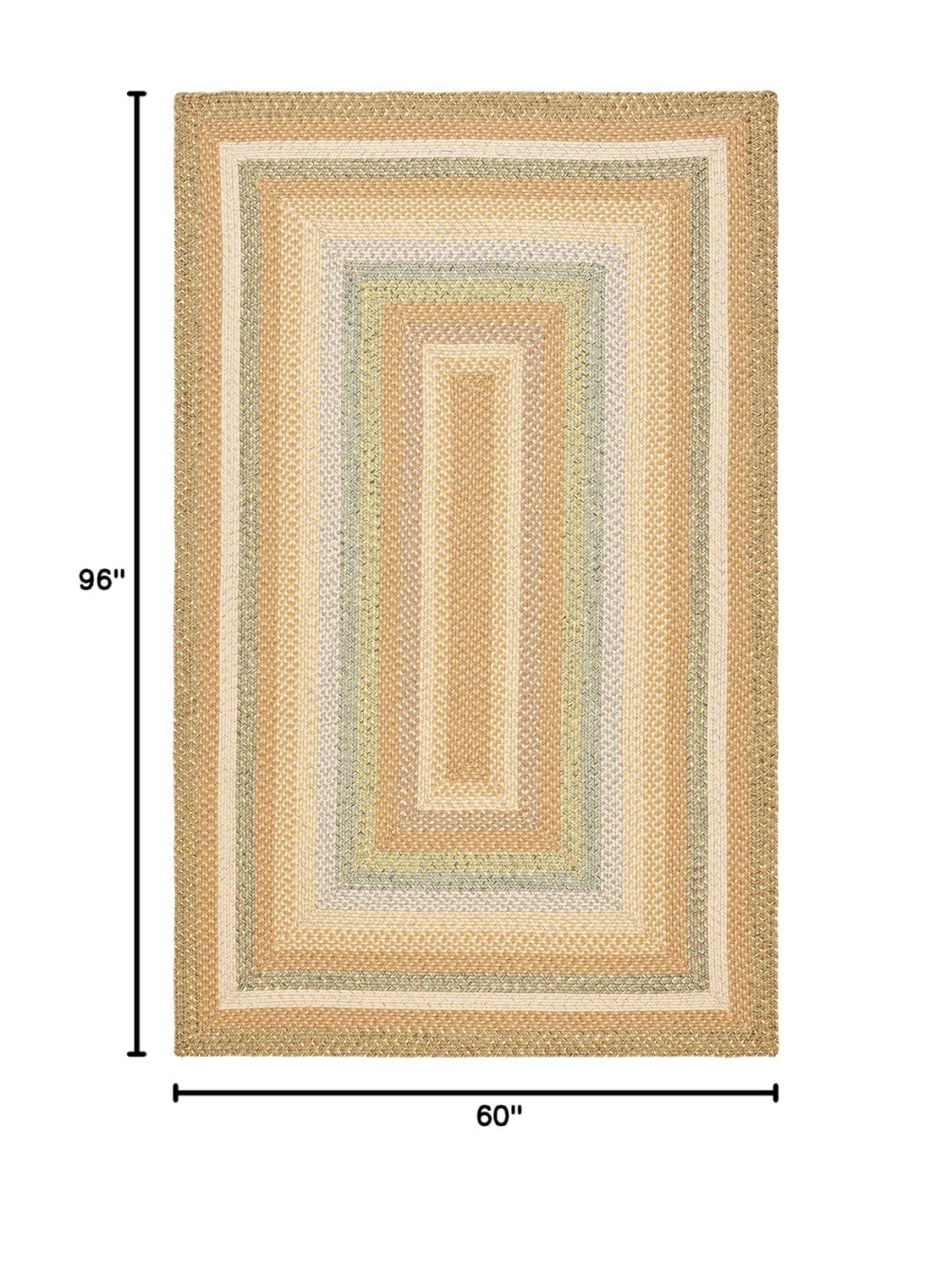 Braided BRD314 Hand Woven Area Rug - Tan/Multi - 5'x8' - Safavieh.