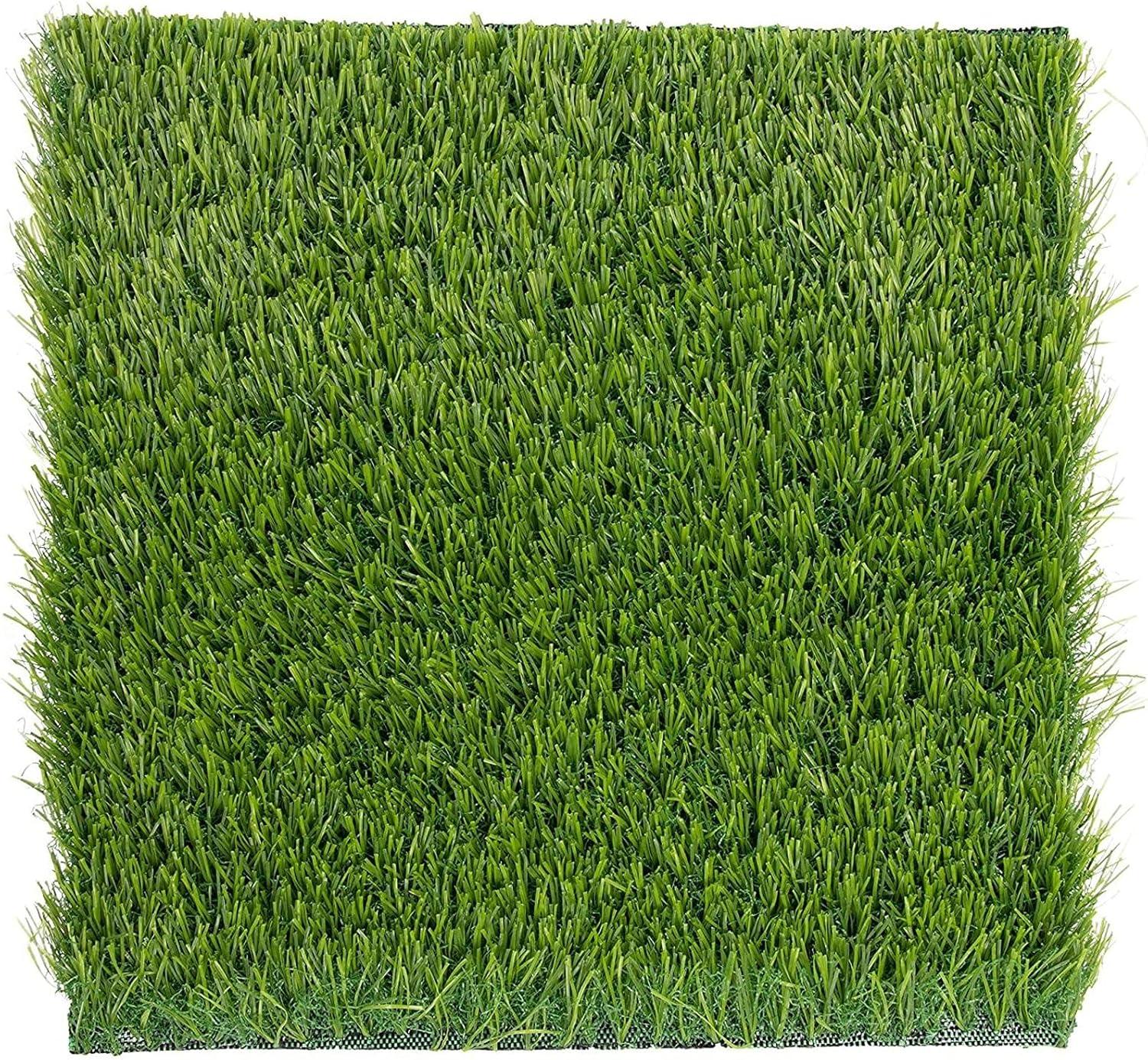 Juvale 4-Pack Artificial Grass Mat Squares, 12x12-Inch Fake Turf Tiles for Balcony, Patio, Indoor & Outdoor Faux Placemats DIY