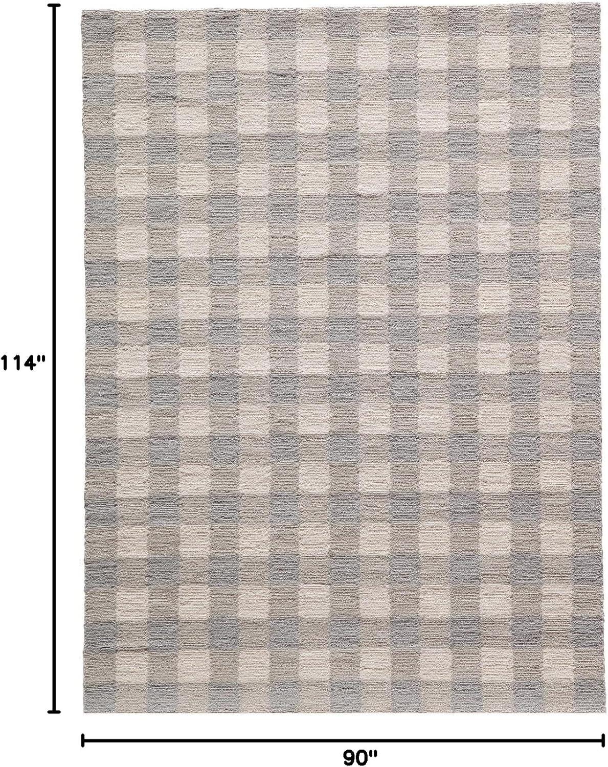 Momeni Geo India Hand Made Wool Geometric Grey Area Rug 7'6" X 9'6"