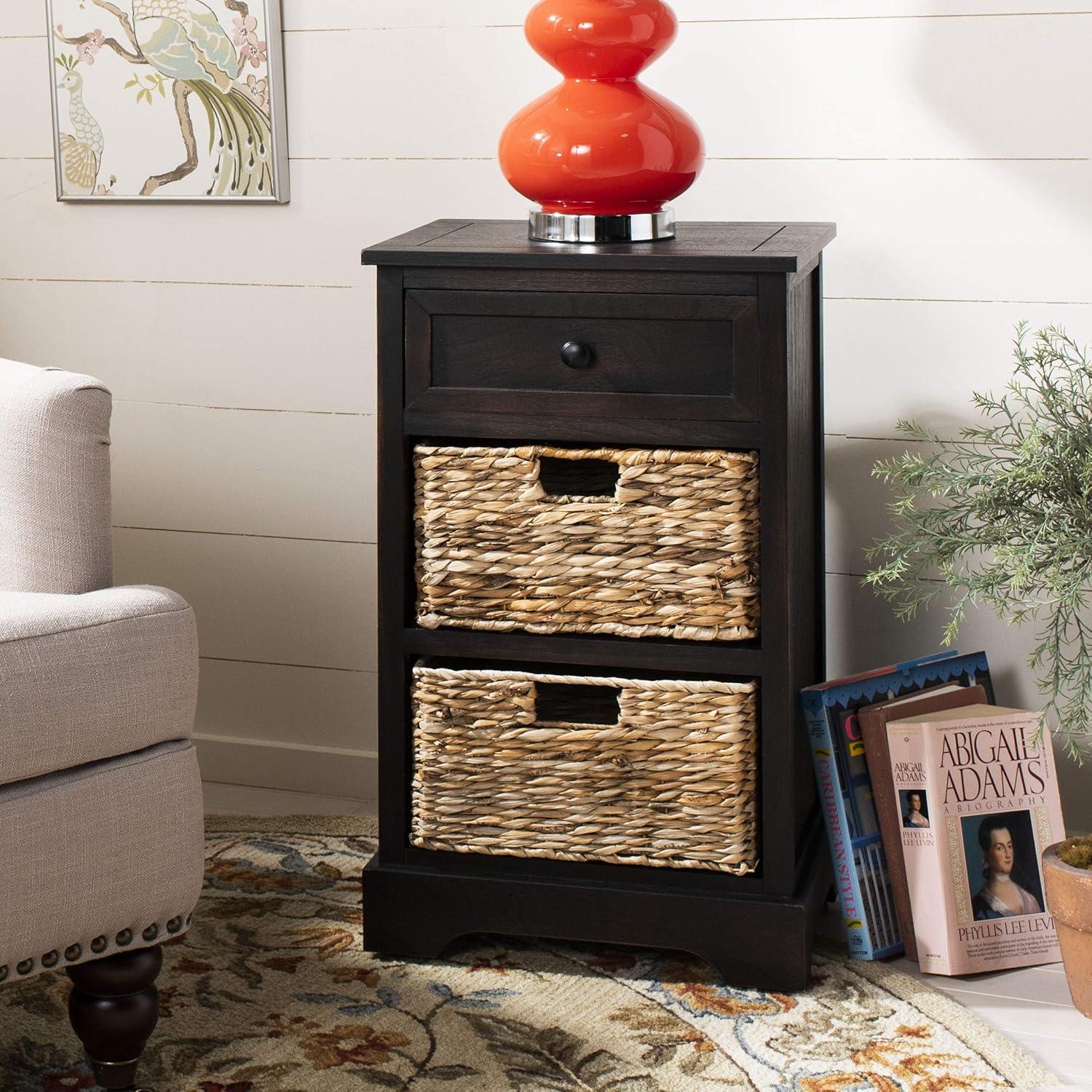 Carrie Side Storage Side Table - AMH5700F - Brown - Safavieh Couture