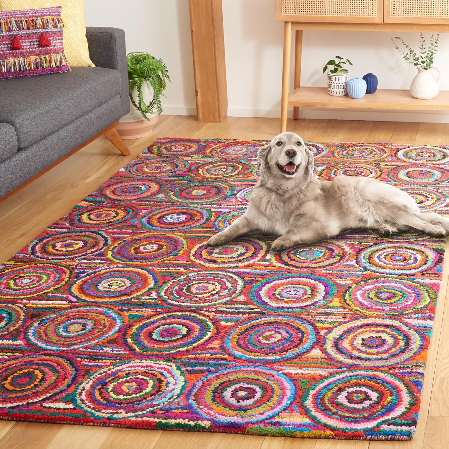 Nantucket NAN143 Hand Tufted Area Rug - Pink/Multi - 6'x9' - Safavieh.