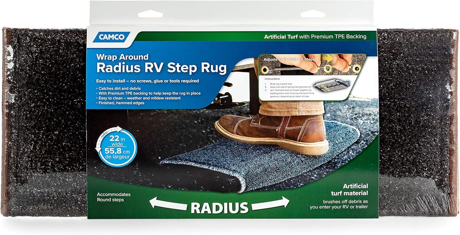 Camco Step Rug - Artificial Turf - 22-inches, Brown (42949)