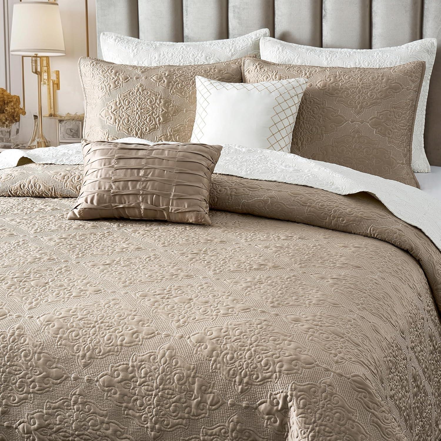 Wonderful Textile Satin Quilt Set Cooling 5-Piece Bedding Set