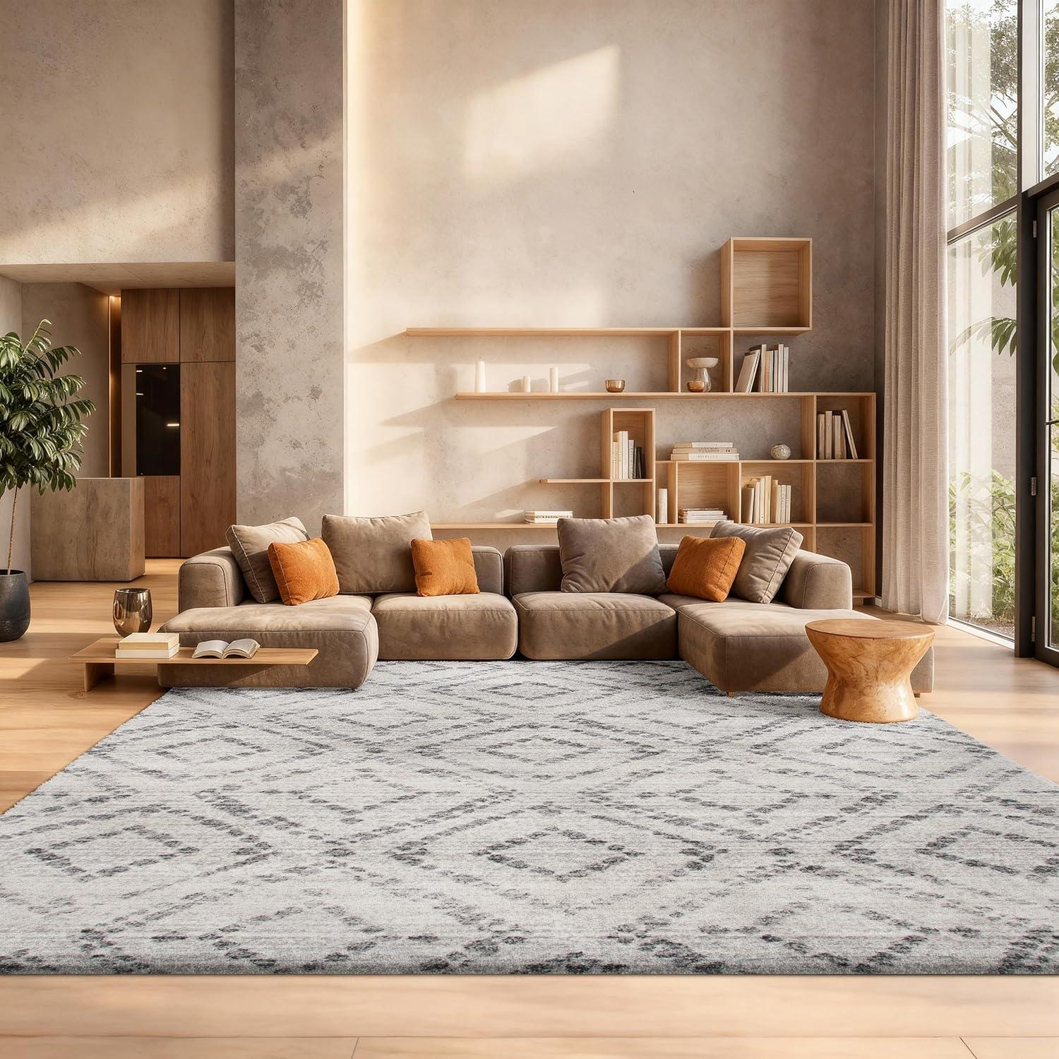 Adirondack ADR131 Machine Made Indoor Area Rug - Light Grey/Grey - 8'x8' - Safavieh