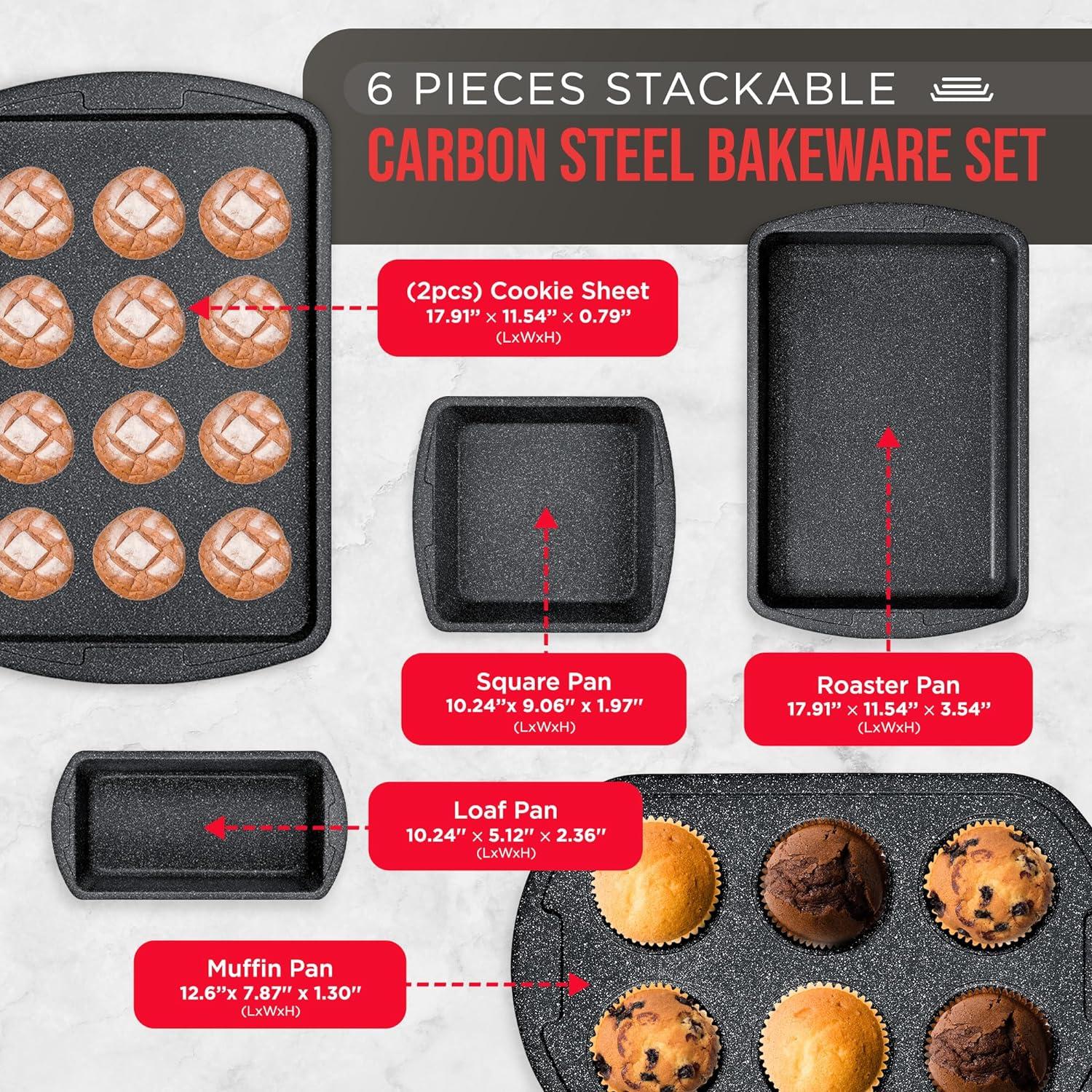 Bakken- Swiss 6 Piece Non-Stick Steel Bakeware Set