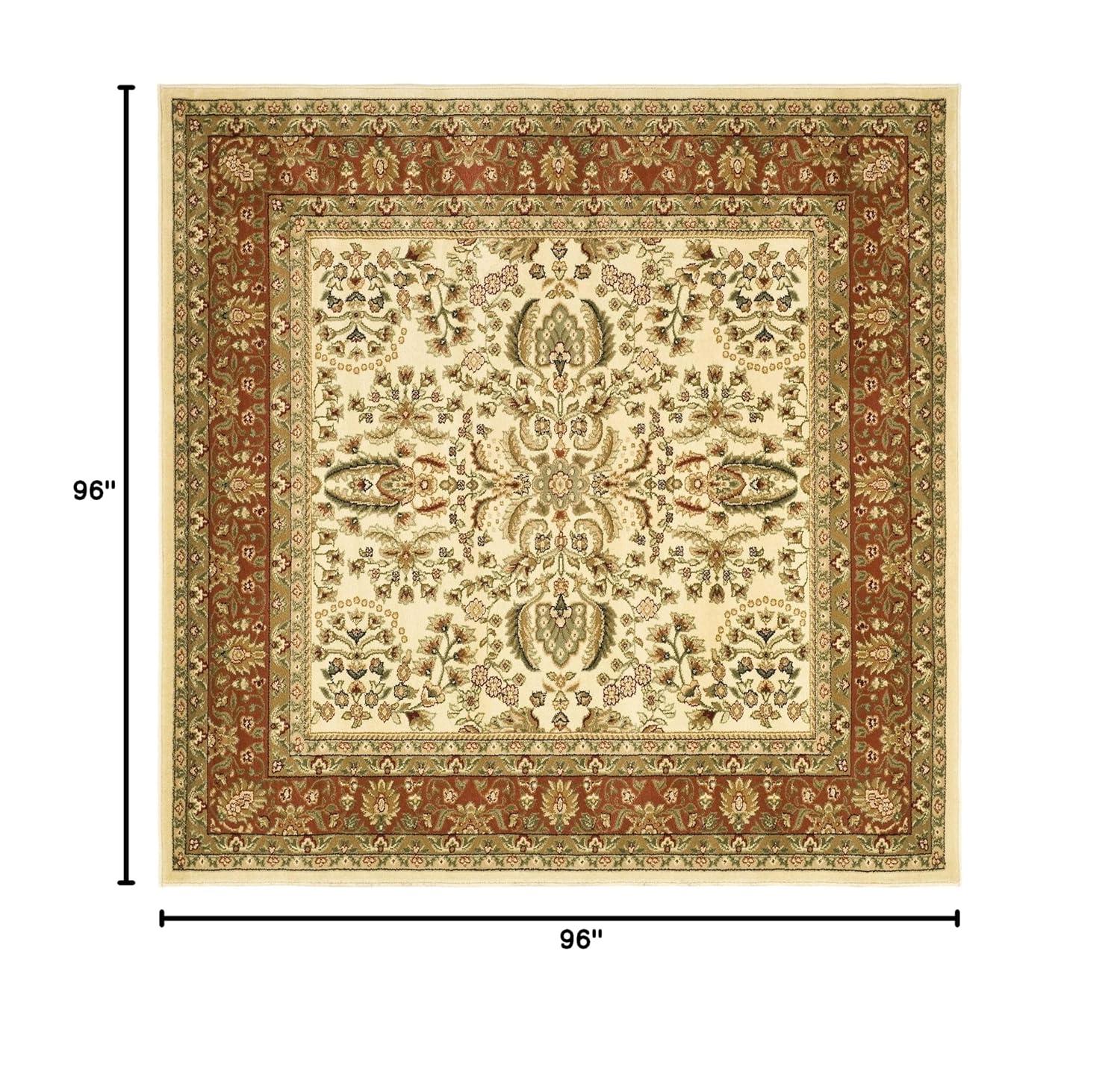 Lyndhurst LNH214 Power Loomed Area Rug - Ivory/Rust - 8'x8' - Safavieh.