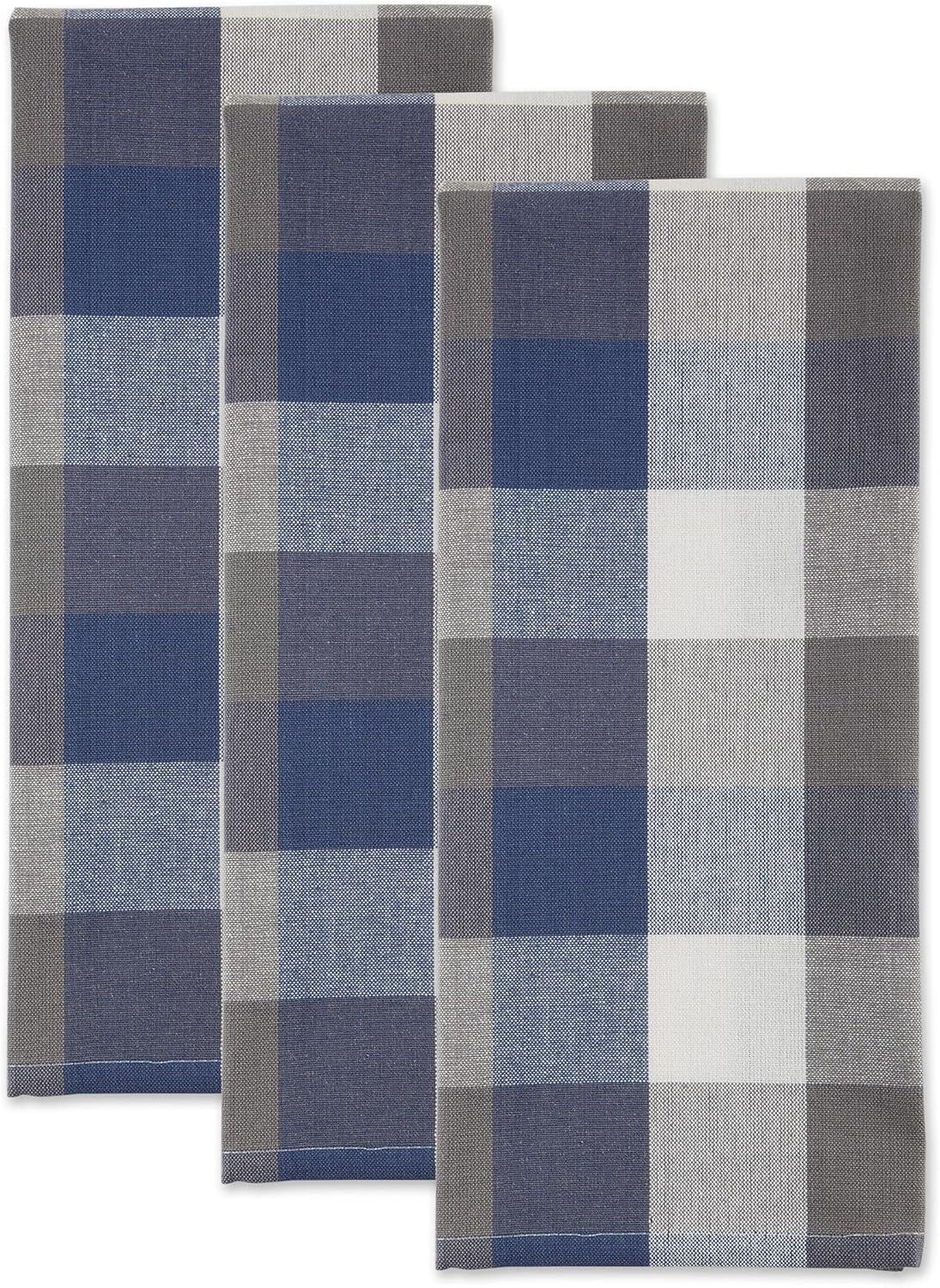 Rustic Multicolor Cotton Check Dish Towels Set