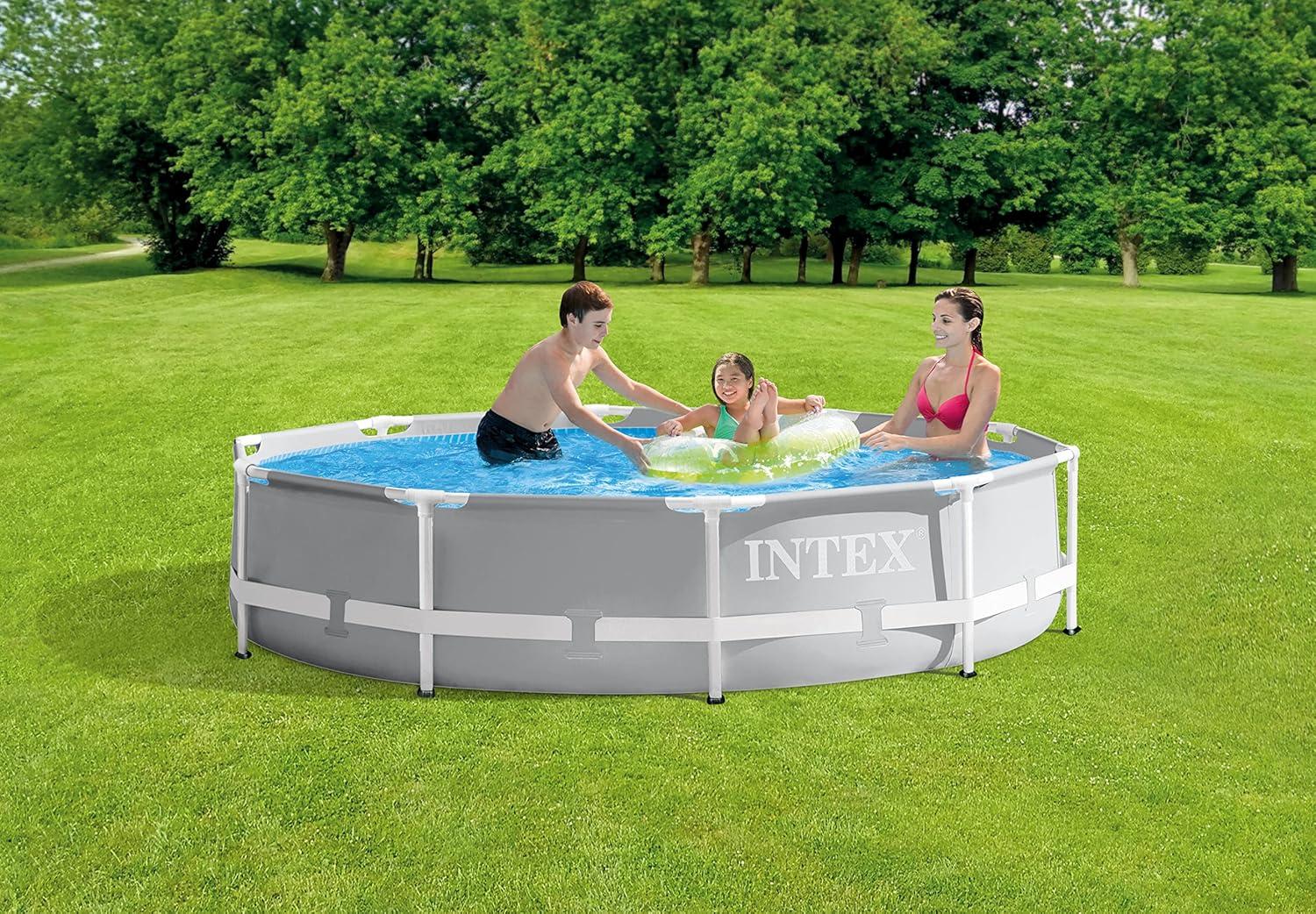 Intex Prism Frame Above Ground Swimming Pool Up, fits up to 6 People