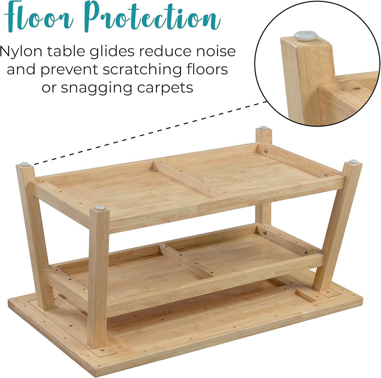 ECR4Kids ECR4Kids Sit n' Stash Rectangular Table, Classroom Storage, Natural