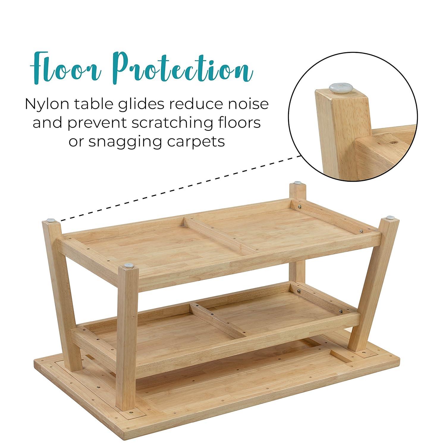 ECR4Kids ECR4Kids Sit n' Stash Rectangular Table, Classroom Storage, Natural