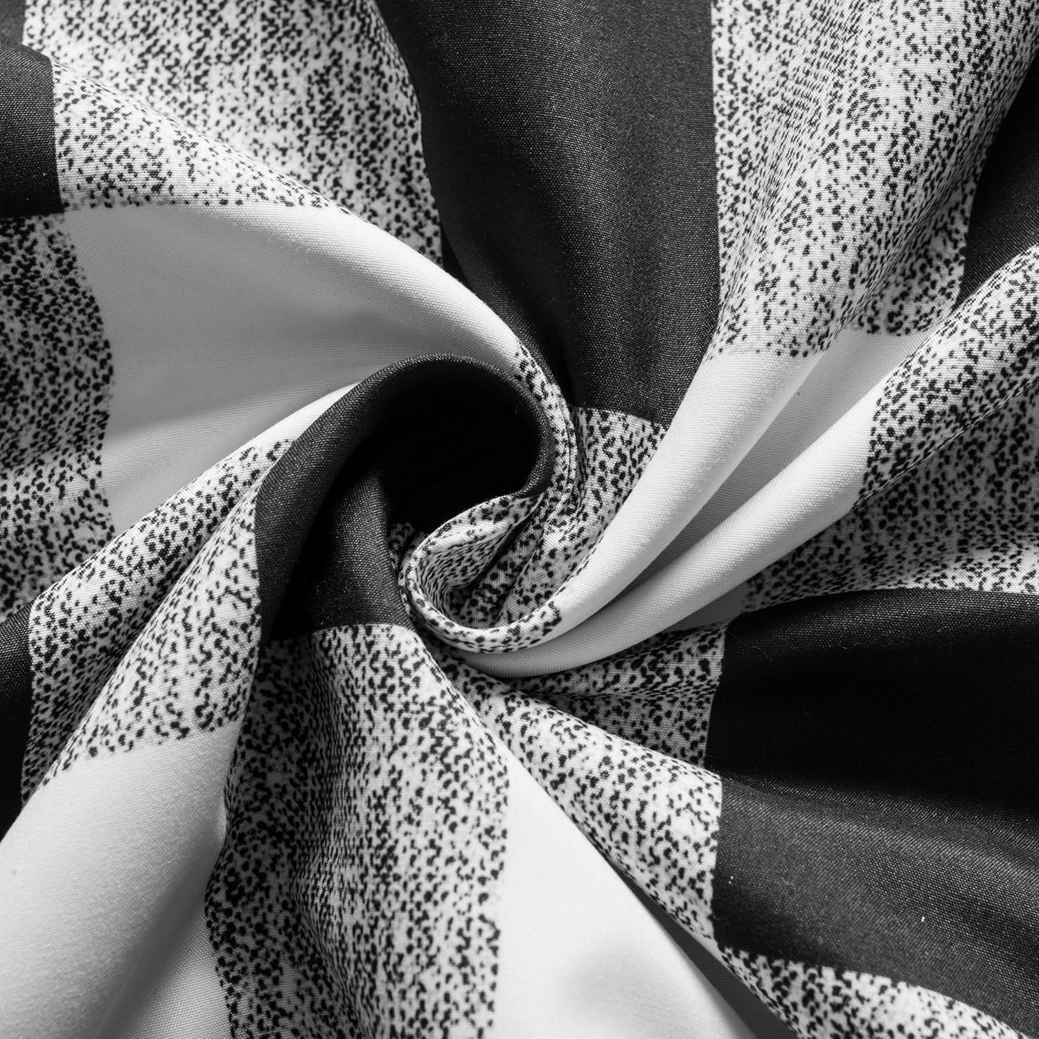Buffalo Plaid Check Curtains Blackout Room Darkening Thermal Insulated Black and White Buffalo Checkered Window Drapes for Farmhouse Bedroom Living Room Grommet Curtain 2 Panels 84 Inch Long