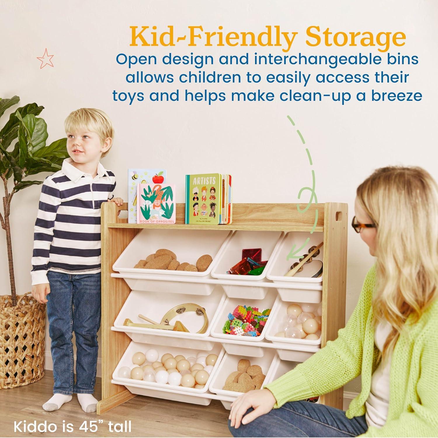 ECR4Kids ECR4Kids 3-Tier Organizer with Shelf and 9 Bins, Toy Storage