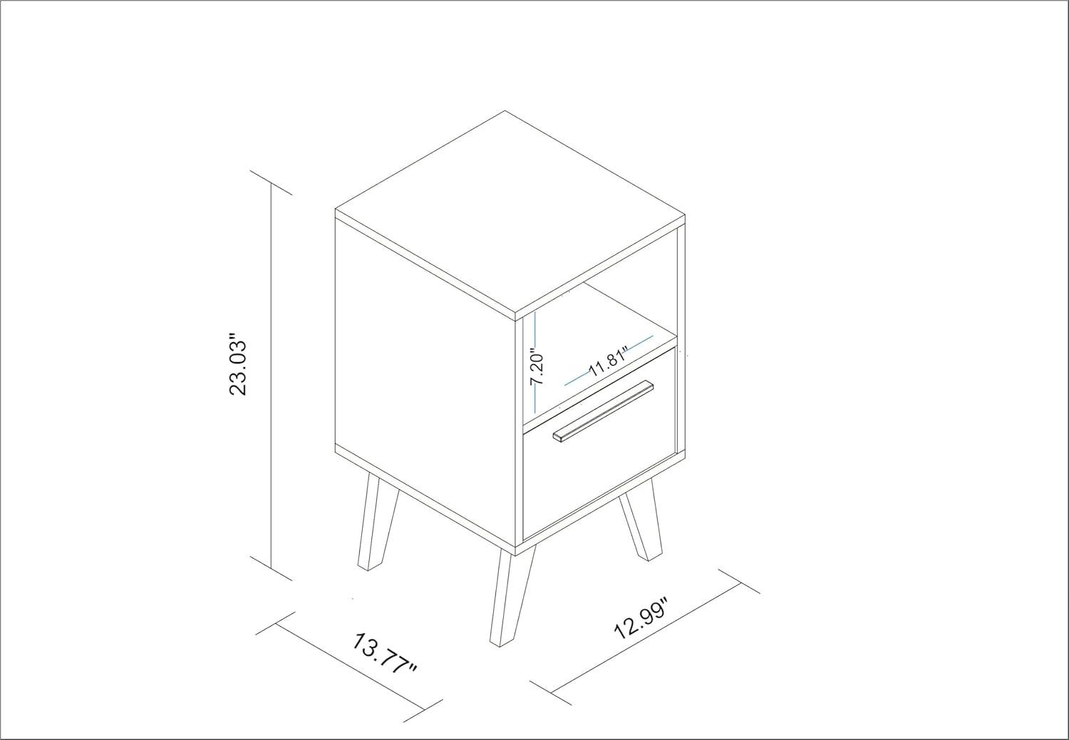 Mid-Century- Modern Amsterdam Nightstand 1.0 with 1 Shelf in Multi Color Red and Blue