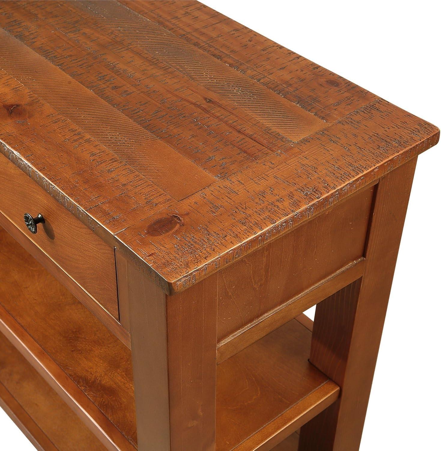 Quarte 48'' Solid Wood Console Table, Modern Entryway Sofa Side Table with 3 Storage Drawers and 2 Shelves. Easy to Assemble