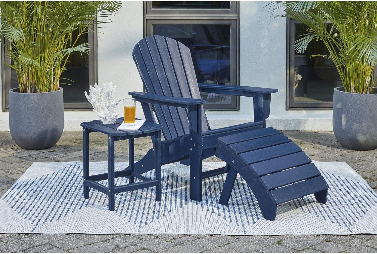 Blue High-Density Polyethylene Adirondack Chair with Arms