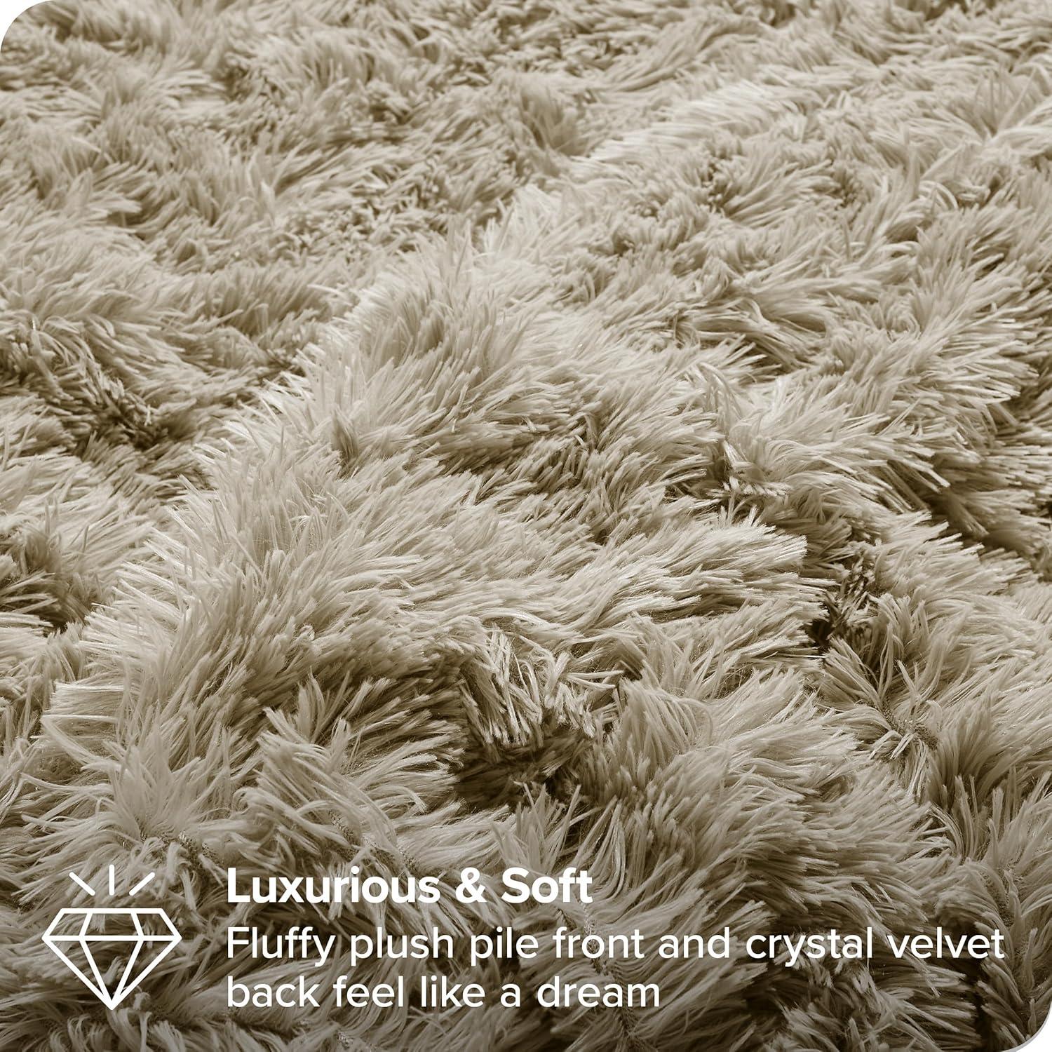 Sand King/California King Shaggy Duvet Cover by Bare Home