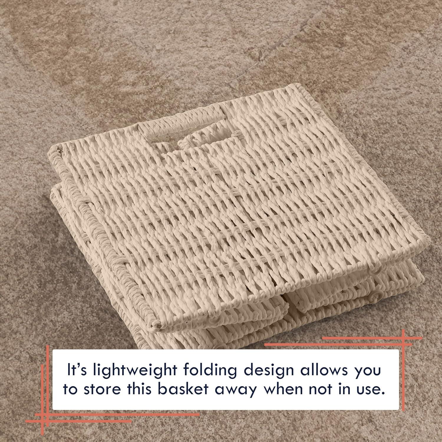 Latitude Run® 2 Pack Wicker Paper Storage Basket Cube Bin (Set of 2)