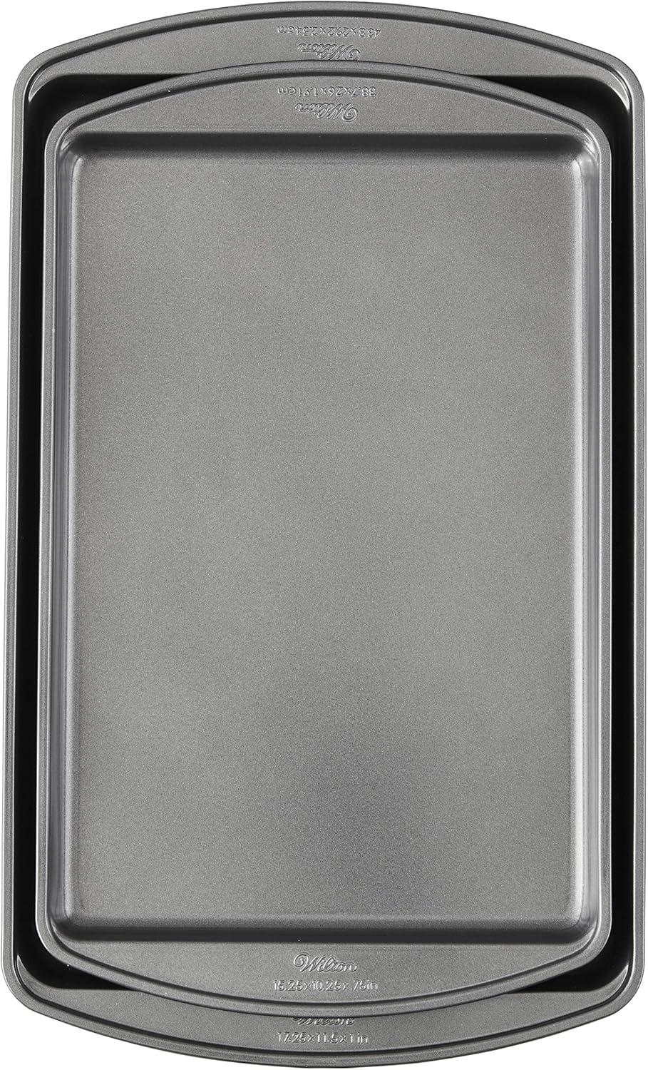 Gray Aluminum Non-Stick Cookie Baking Sheets Set, 2-Piece