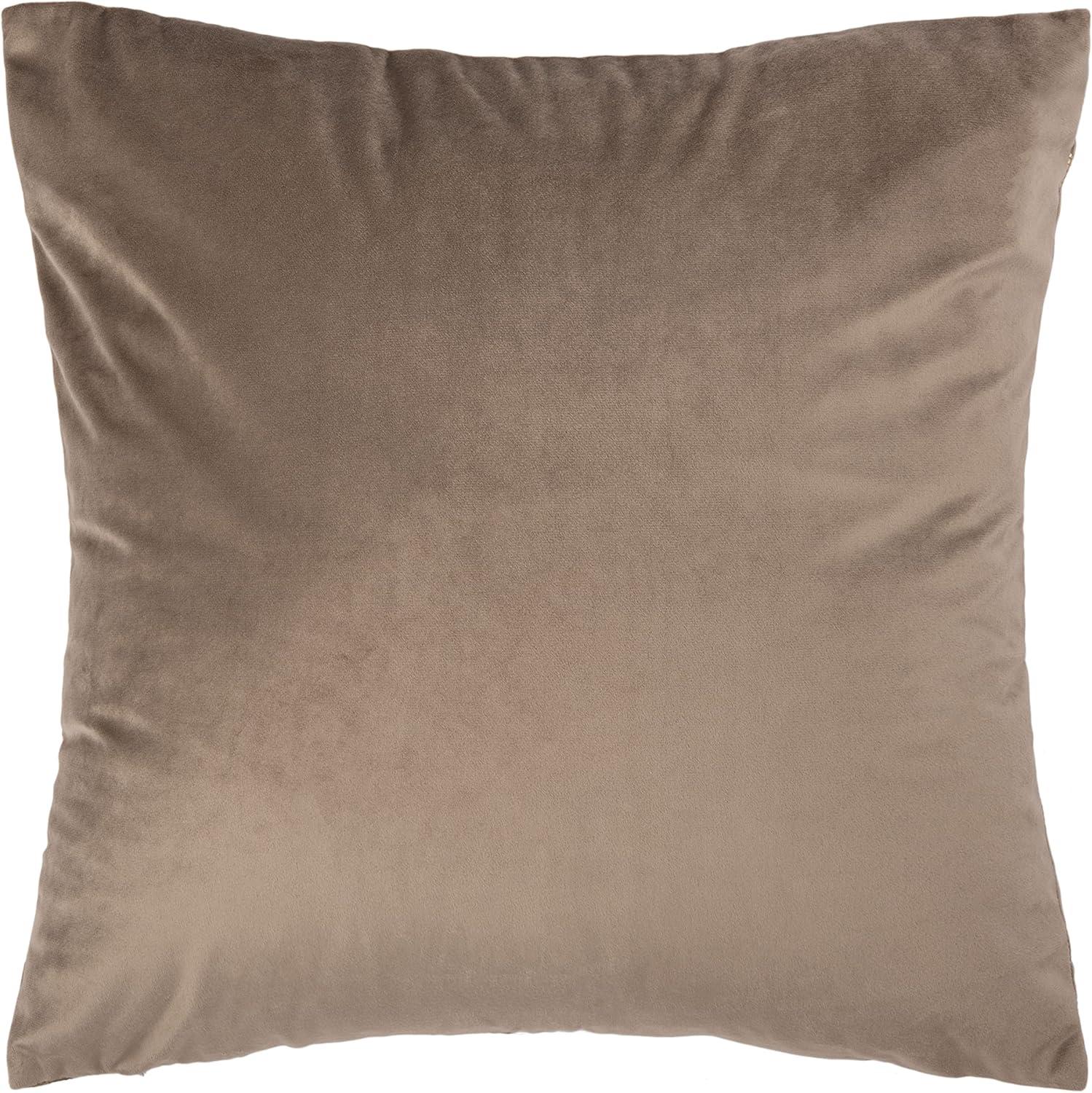 Taupe and Gold Geometric Art Deco Square Pillow