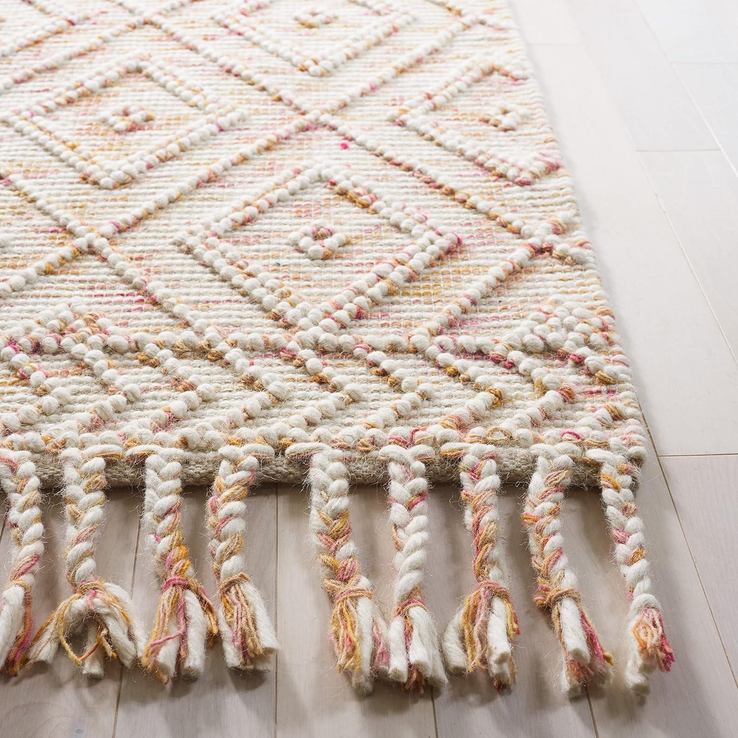 Natura NAT188 Hand Loomed Indoor Area Rug - Ivory/Red - 6'x9' - Safavieh