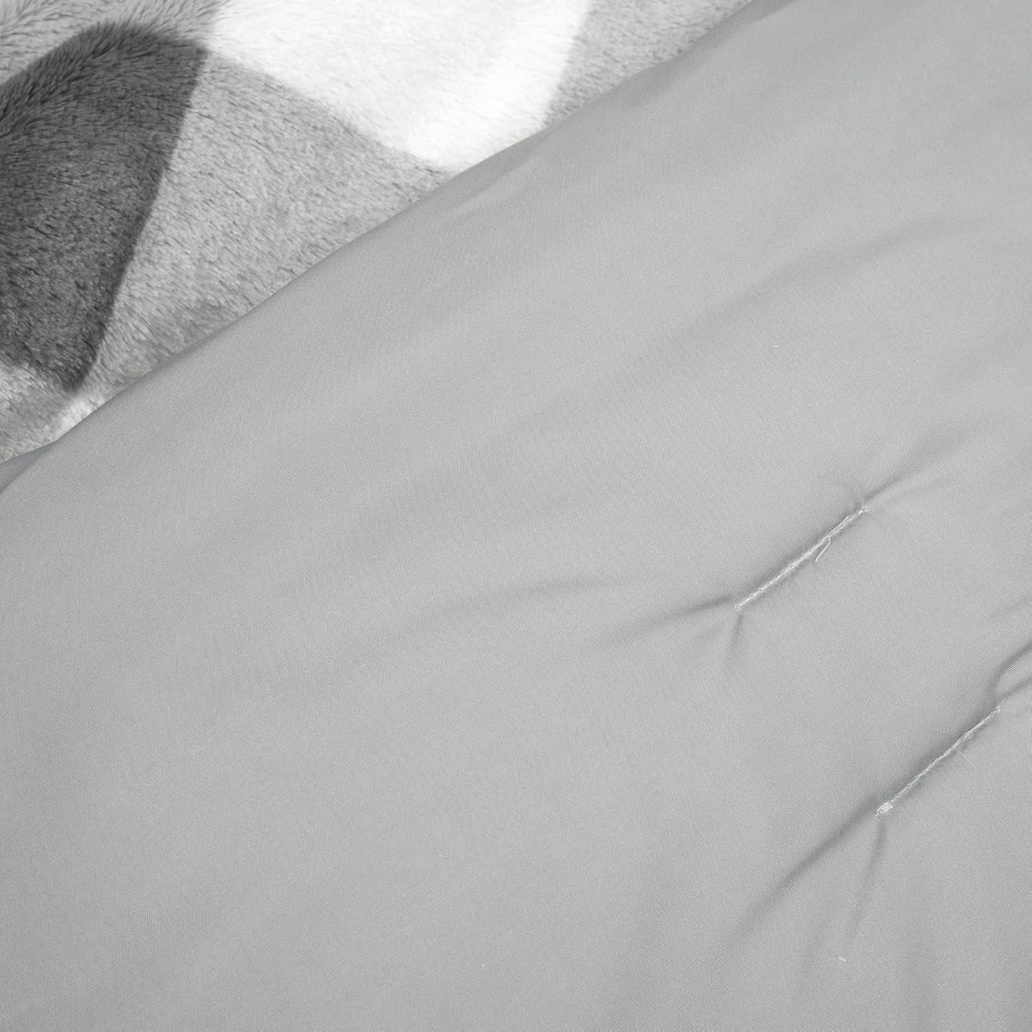 Lush Decor Plaid Faux Fur Microfiber 2 Piece Comforter Set (Set of 2)