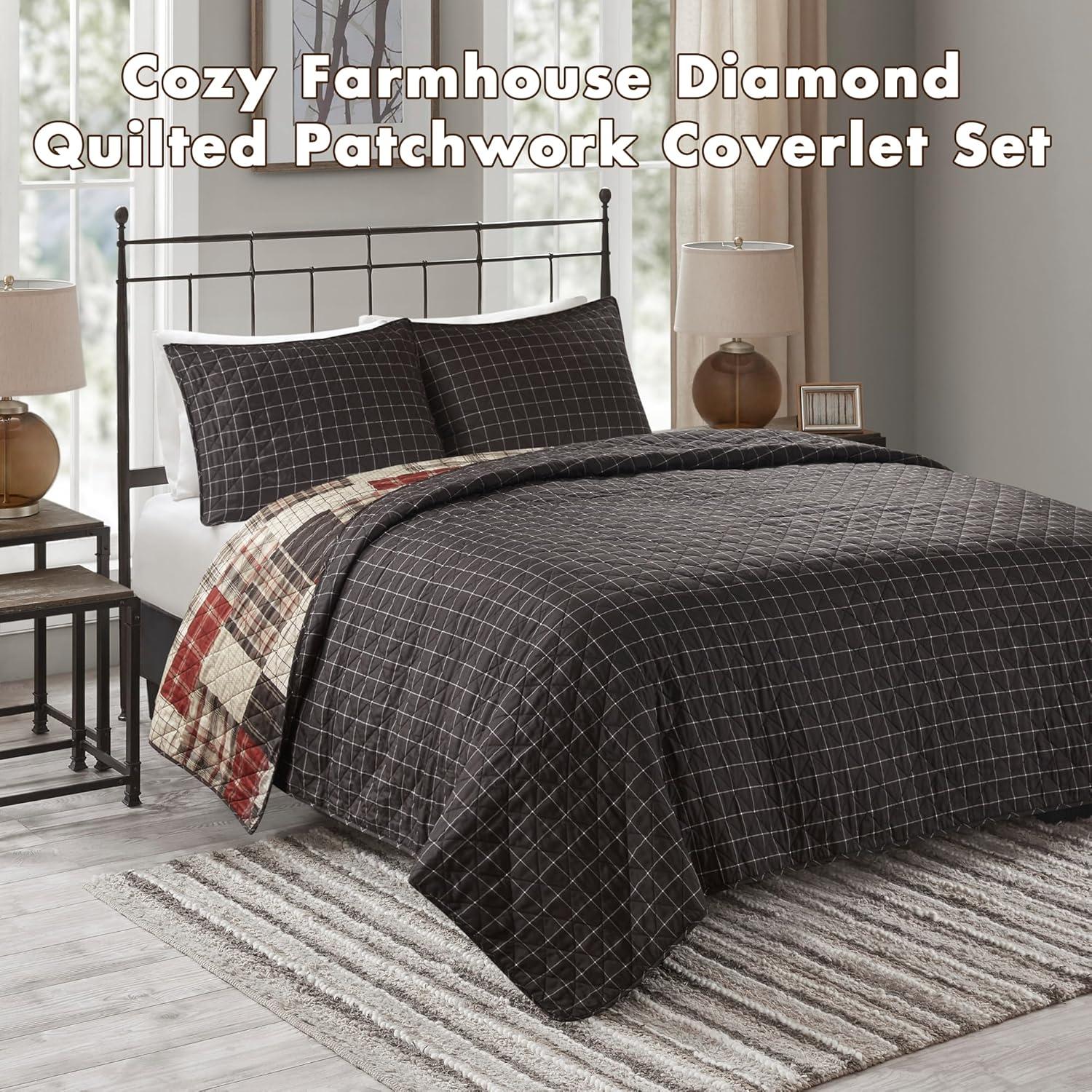 Madison Park Timber 3 Piece Reversible Printed Quilt Set