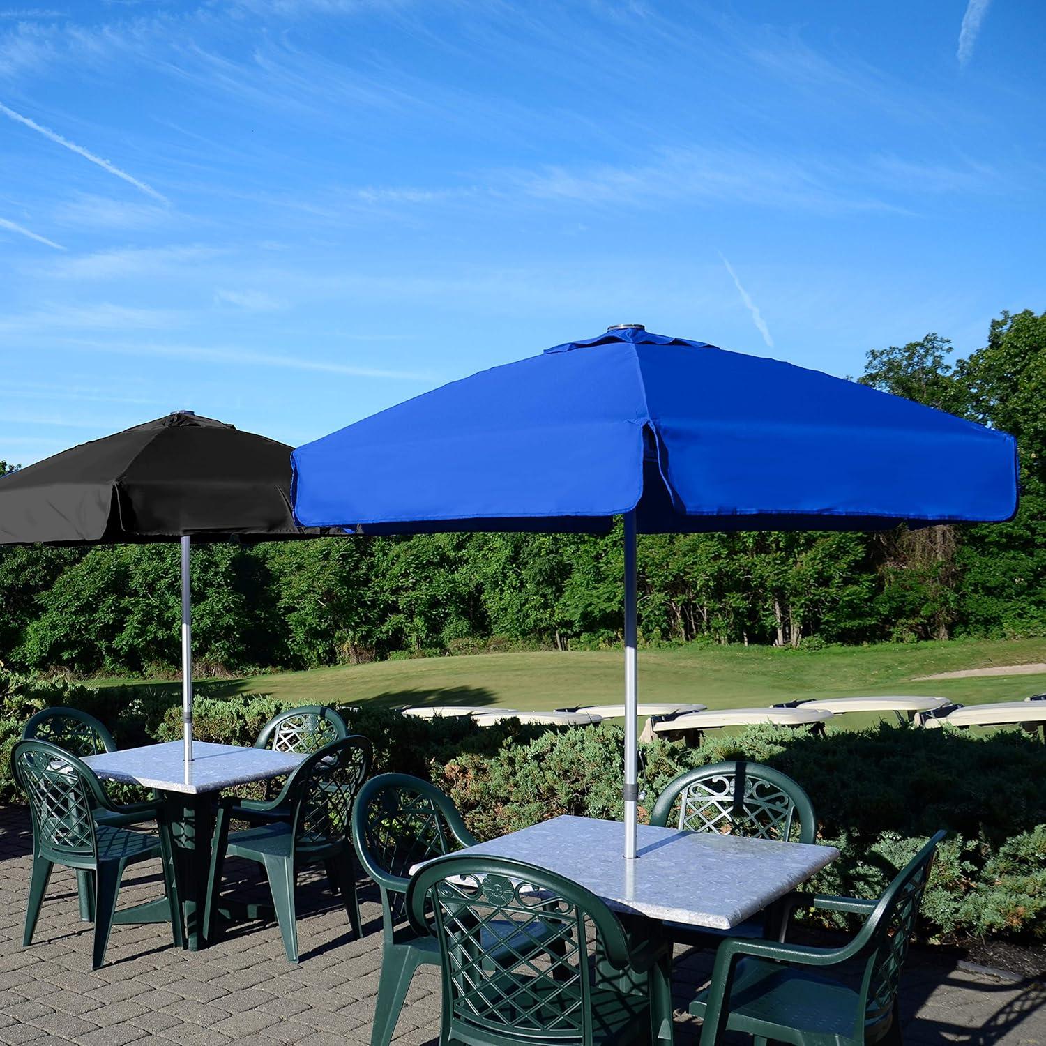 The Vented Bistro 7ft Windproof Sun Shade Outdoor Patio Umbrella with Push Button Tilt, Restaurant Market Outdoor Table Umbrella, Heavy Duty Commercial Quality Patio Umbrella, Black