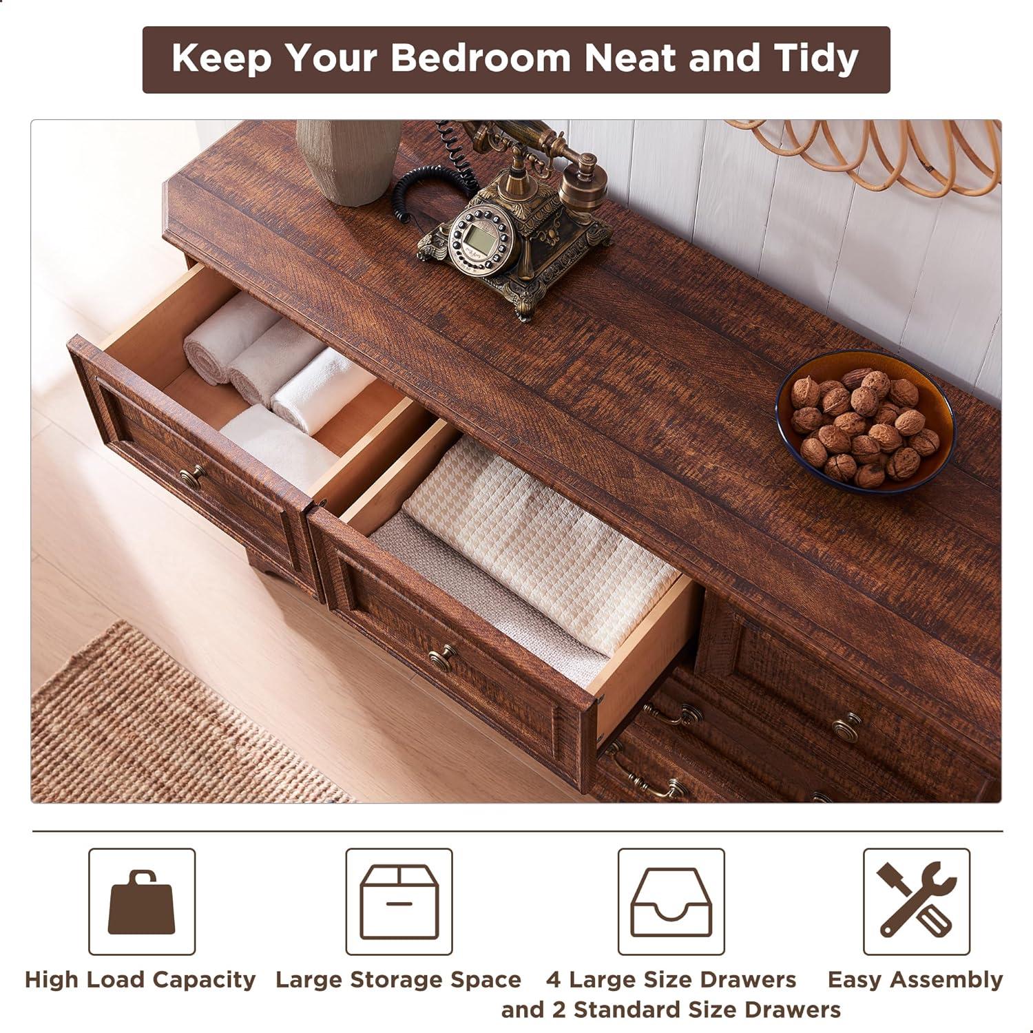 Nightstand with Charging Station & 2 Drawers, Farmhouse 18" Wide Night Stand, Rustic End Table for Bedroom, Reclaimed Barnwood