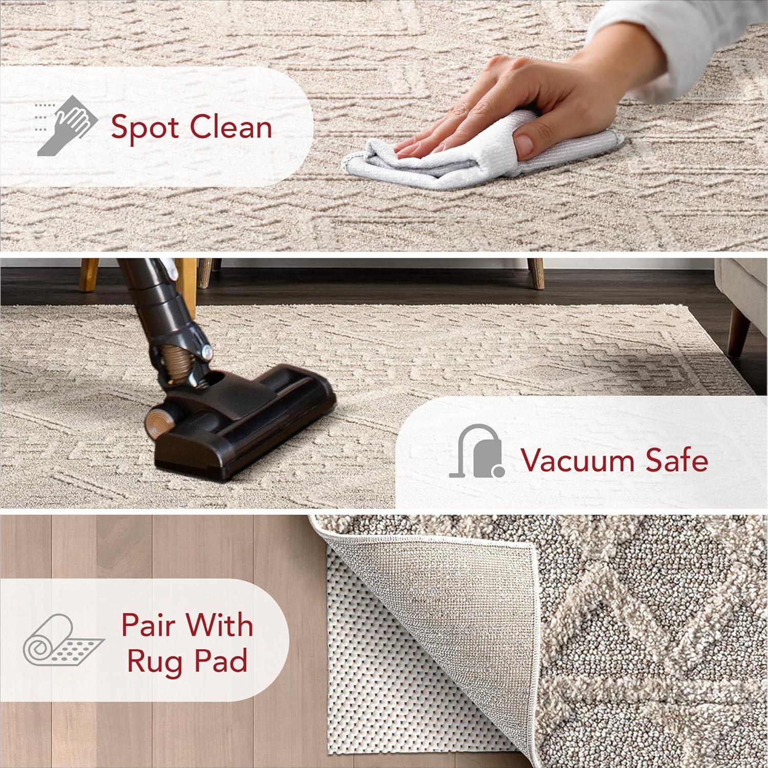 Nuloom Cameron Moroccan 5x8 Indoor Area Rug for Living Room Bedroom Dining Room Kitchen, Beige/Ivory