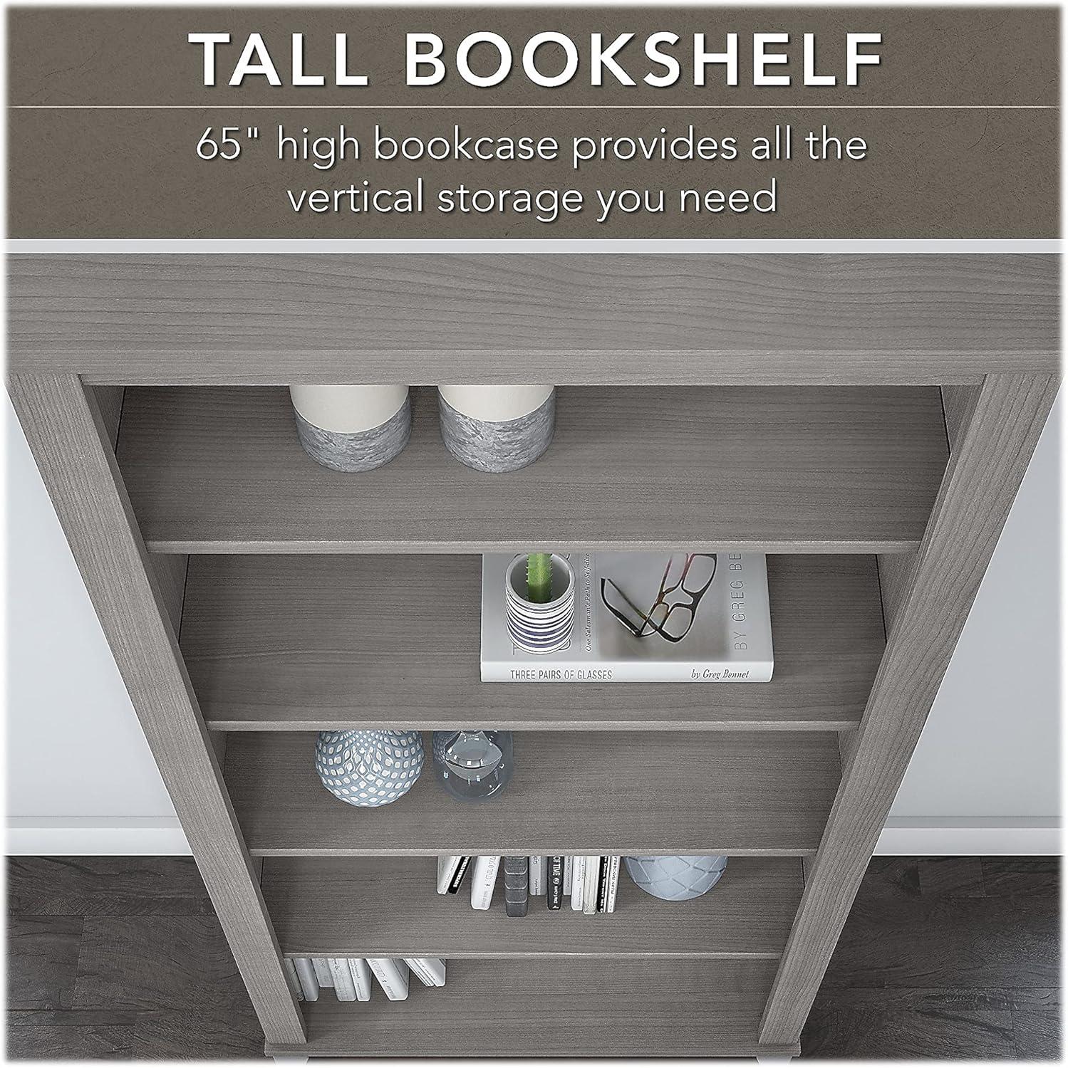 Platinum Gray 5-Shelf Adjustable Floor-Standing Bookcase