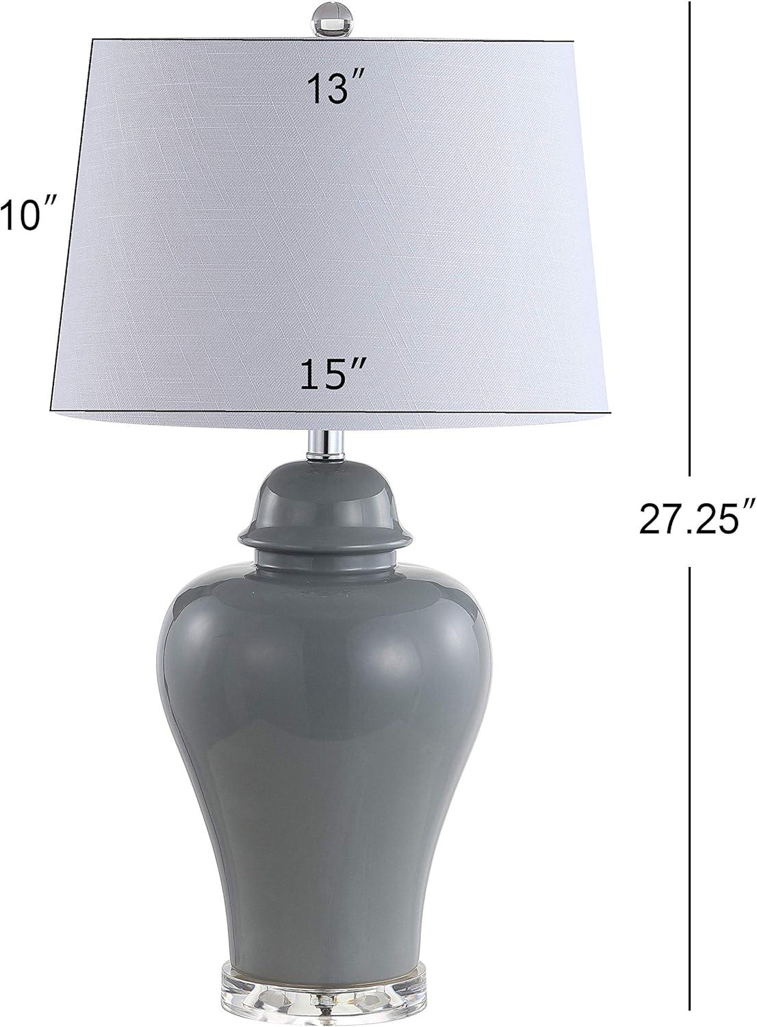 JONATHAN Y JYL4020A-SET2 Winnie 27" Ceramic Urn LED Table Lamp, Contemporary, Transitional for living room, dinning room, bedroom, office Bulb Included, Grey (Set of 2)