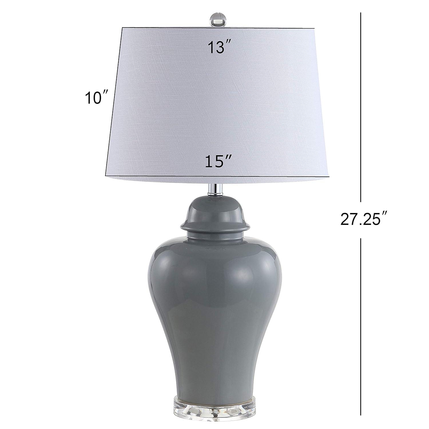 JONATHAN Y JYL4020A-SET2 Winnie 27" Ceramic Urn LED Table Lamp, Contemporary, Transitional for living room, dinning room, bedroom, office Bulb Included, Grey (Set of 2)
