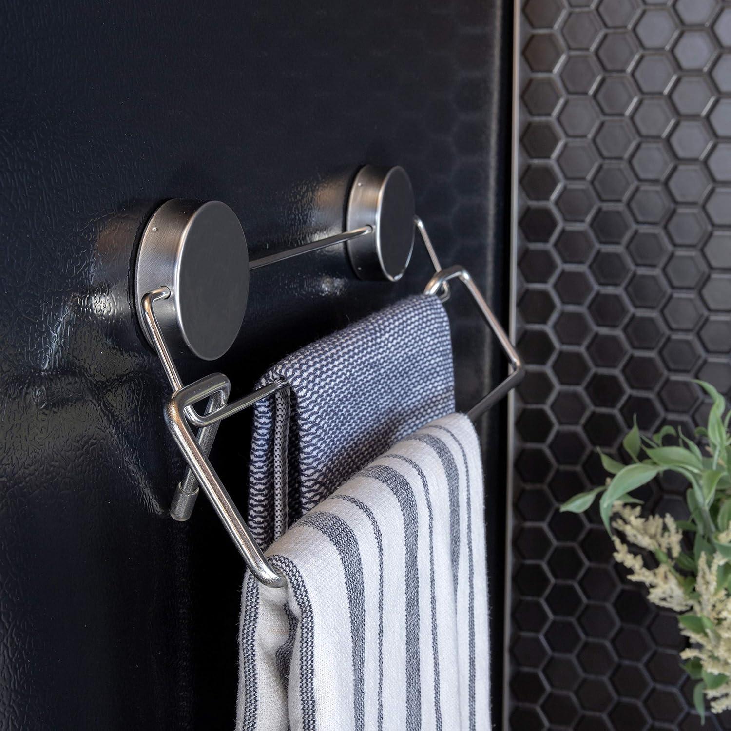 Better Houseware Stainless Steel Magnetic Towel Bar in Silver