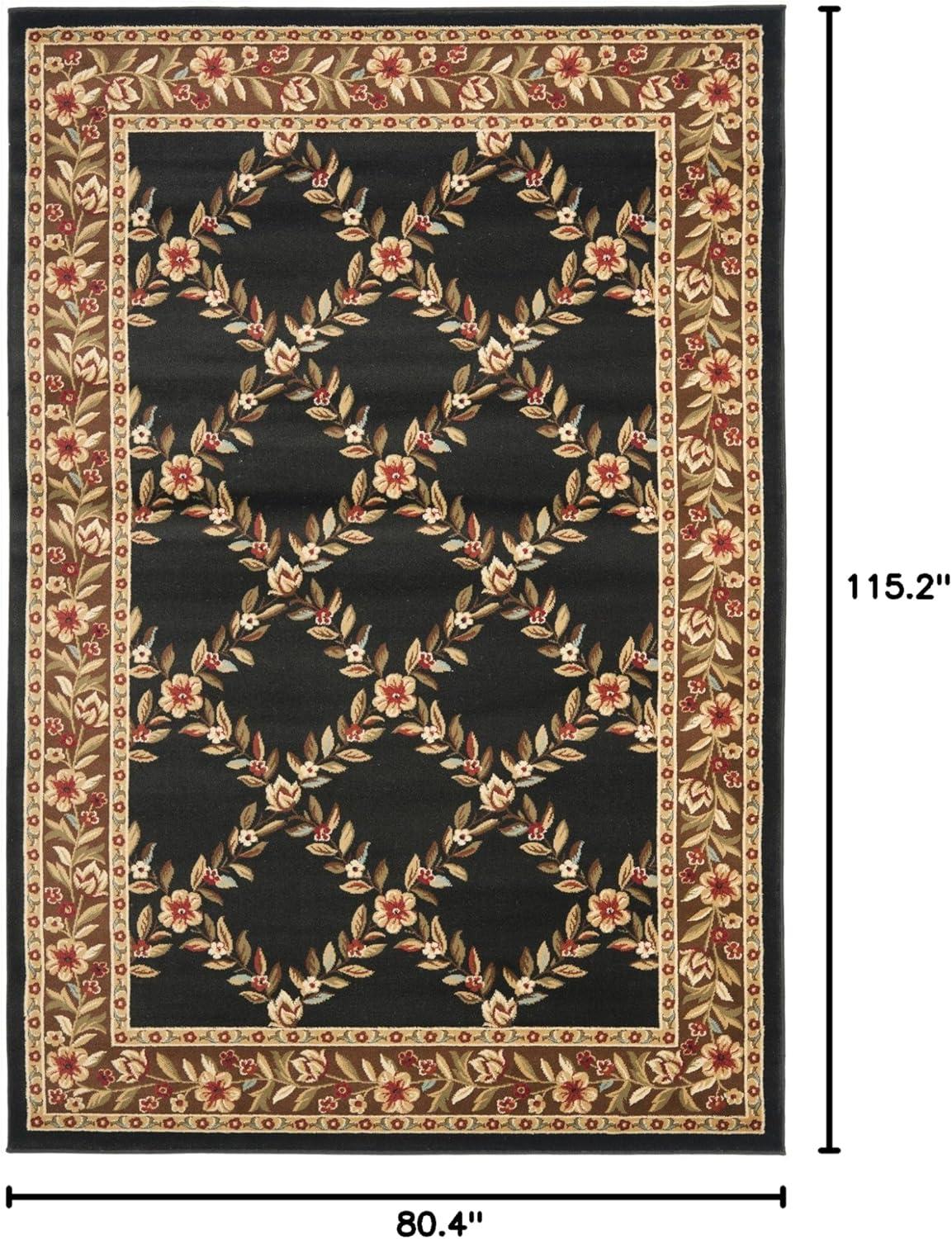 Lyndhurst LNH557 Power Loomed Area Rug - Black/Brown - 6'7"x9'6" - Safavieh