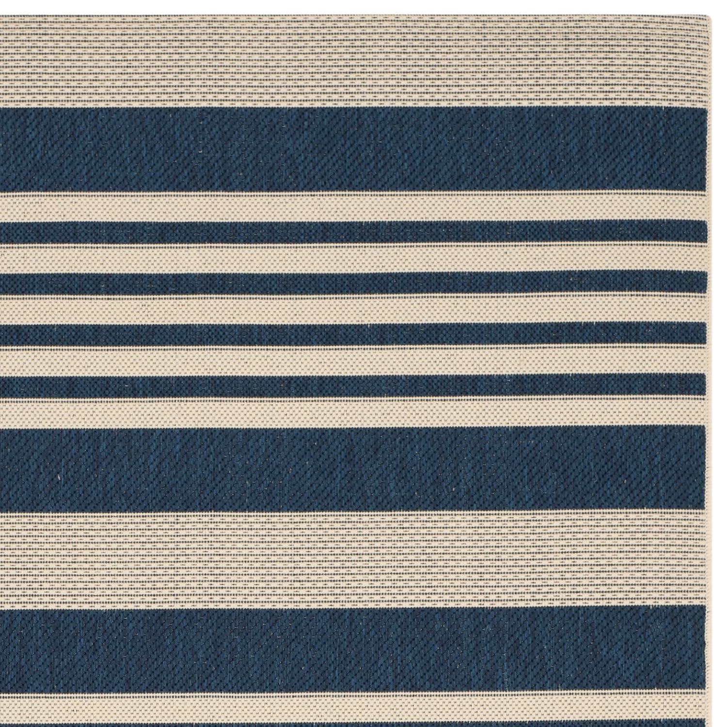 Courtyard CY6062 Power Loomed Indoor/Outdoor Area Rug - Navy/Beige - 6'7"x9'6" - Safavieh.