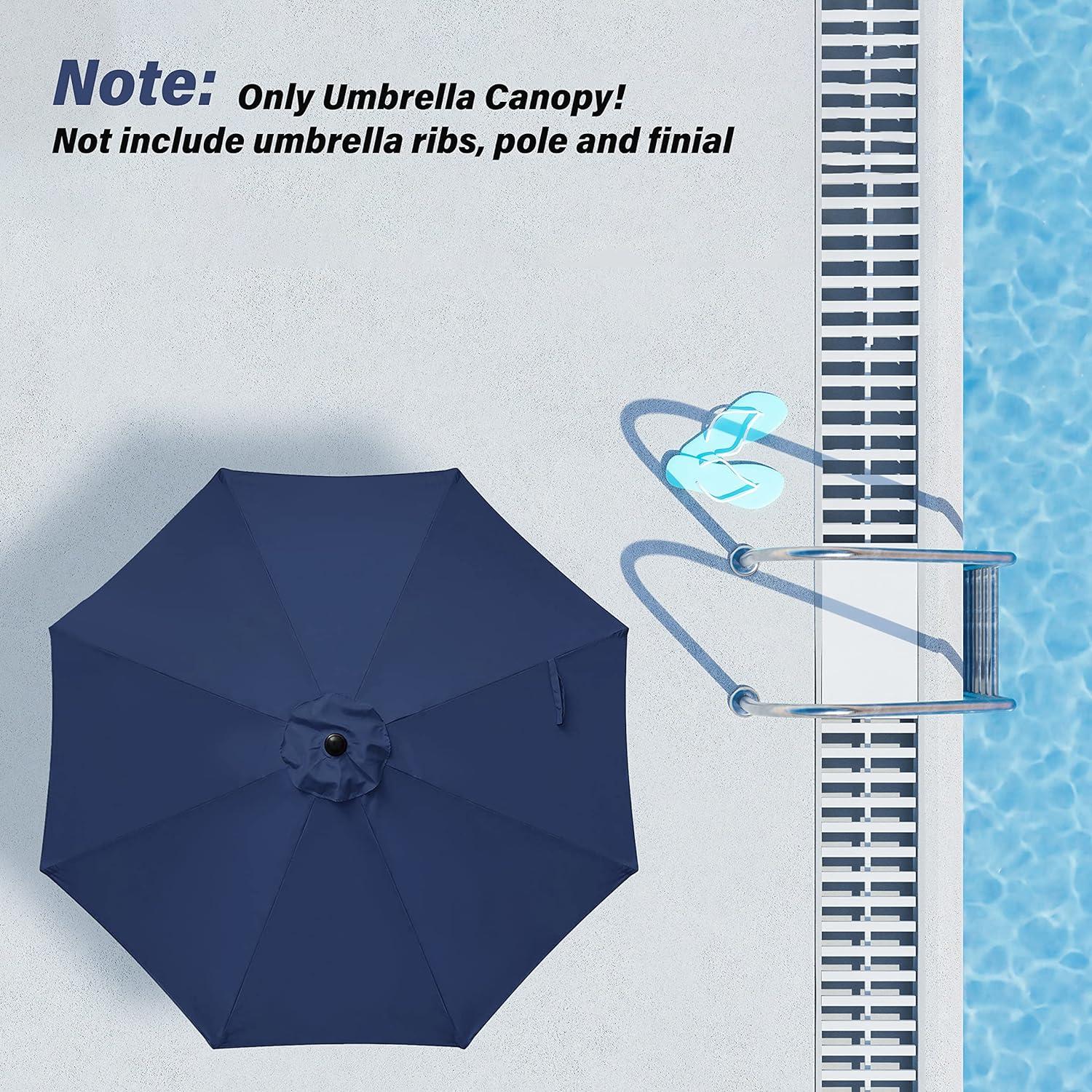 Simple Deluxe Replacement Canopy for 9 ft Patio Umbrella -Dark Blue