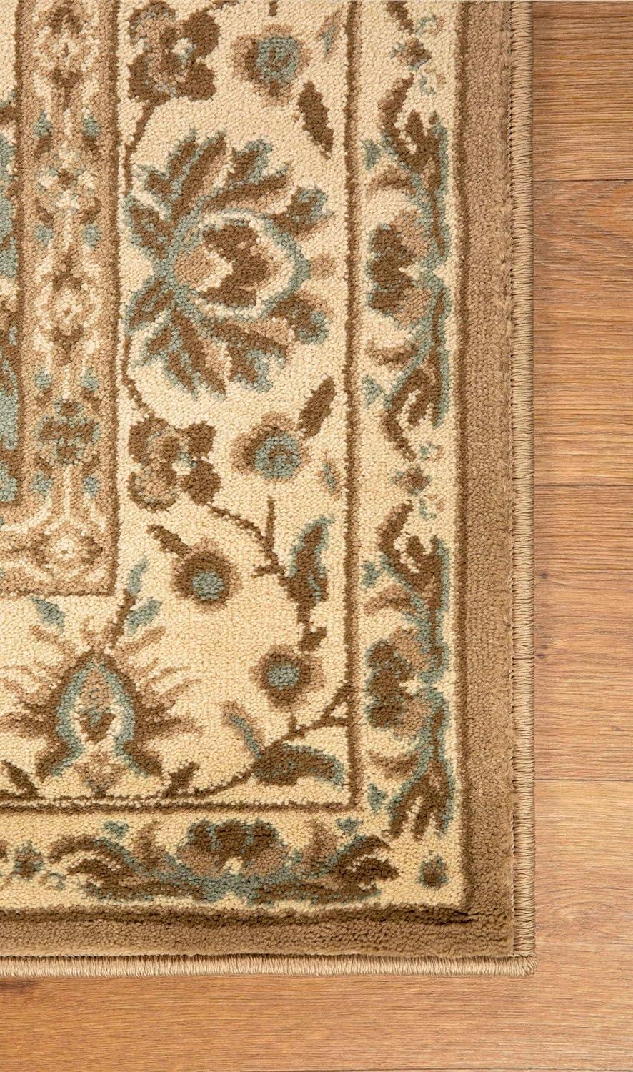 Superior Palmyra Floral Classic Indoor Area Rug, Beige, 7' x 9'