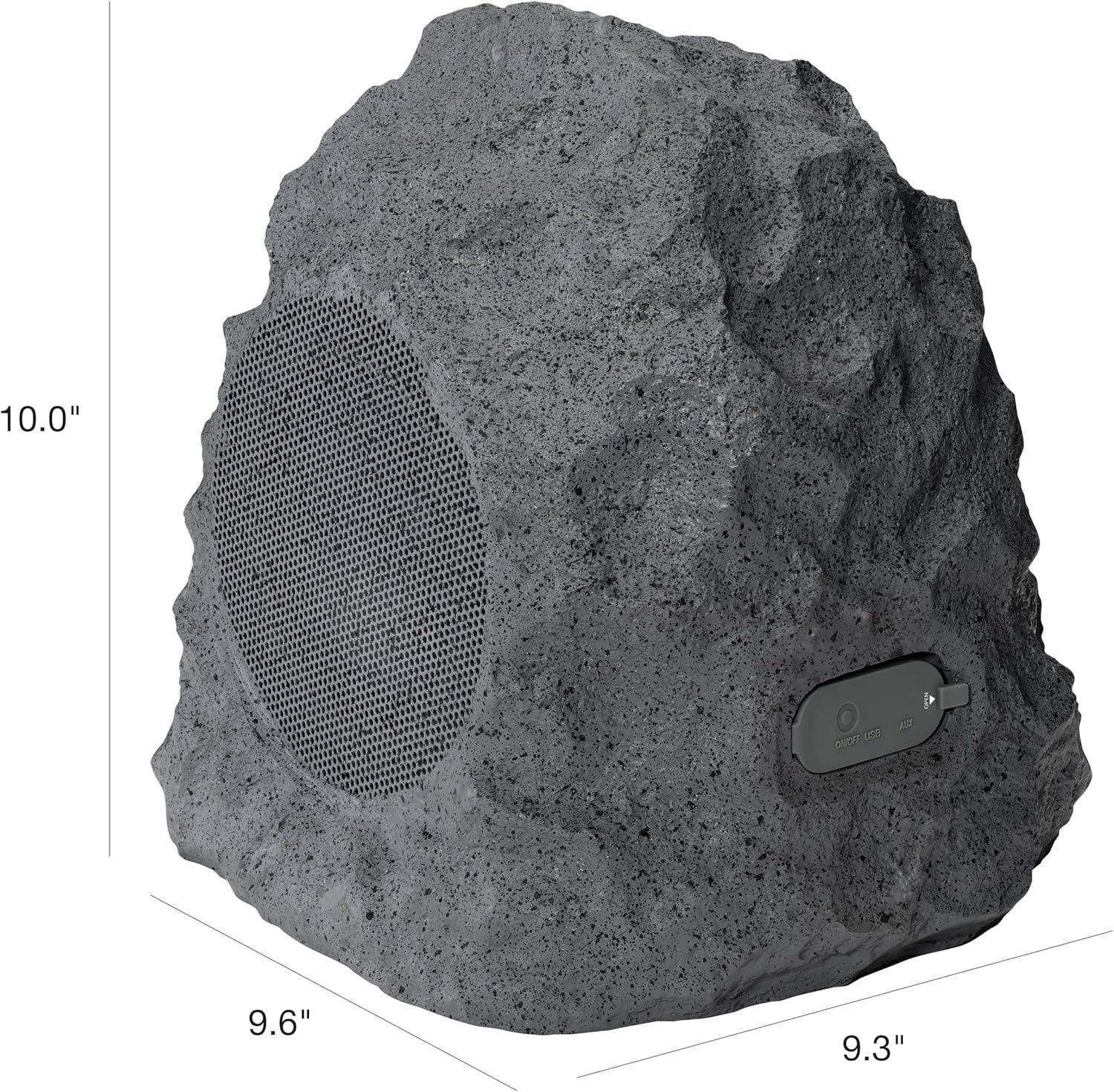 iLive ISBW422G Outdoor Bluetooth 20 Watts Power Rock Speakers with 2 USB charging cable, Gray