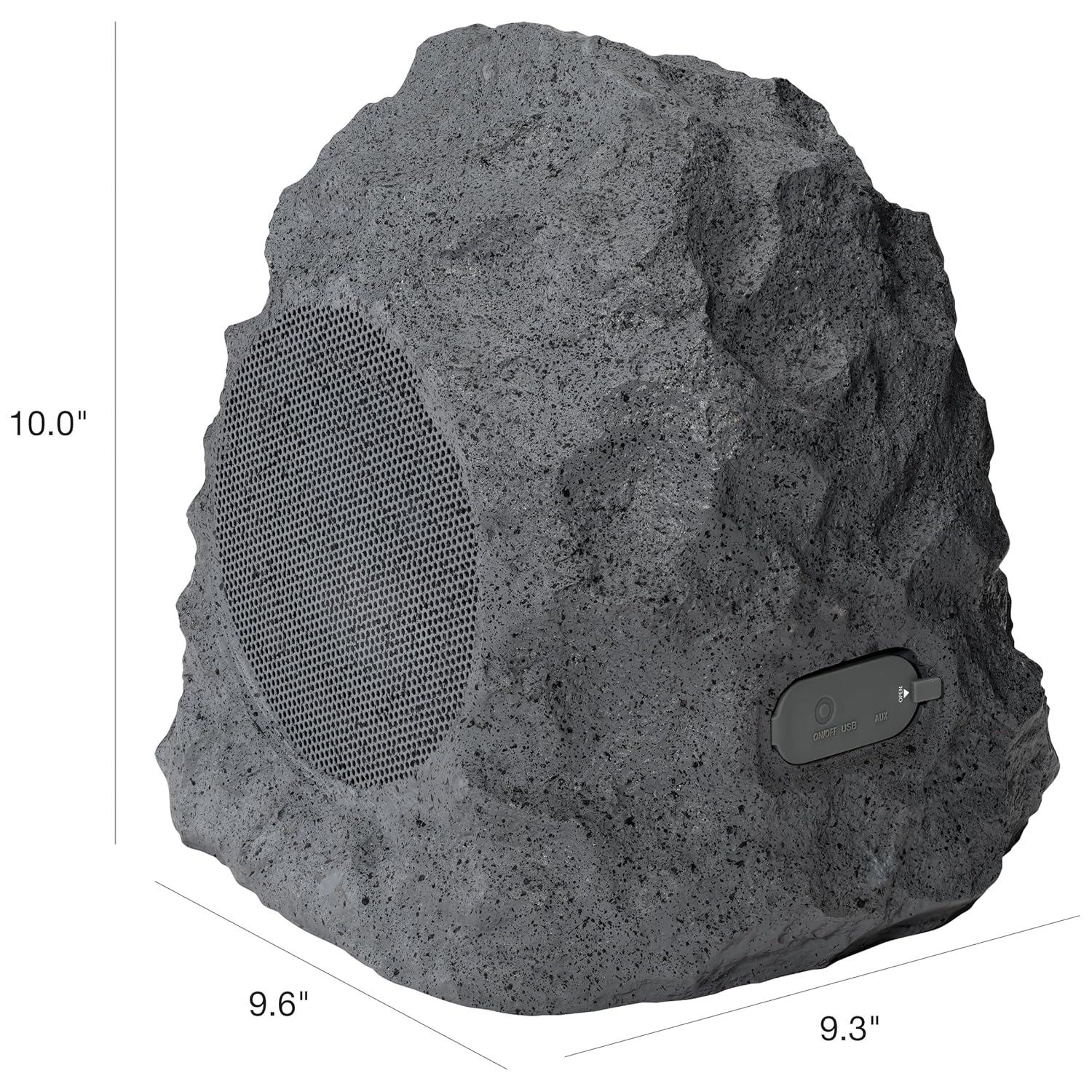 iLive ISBW422G Outdoor Bluetooth 20 Watts Power Rock Speakers with 2 USB charging cable, Gray