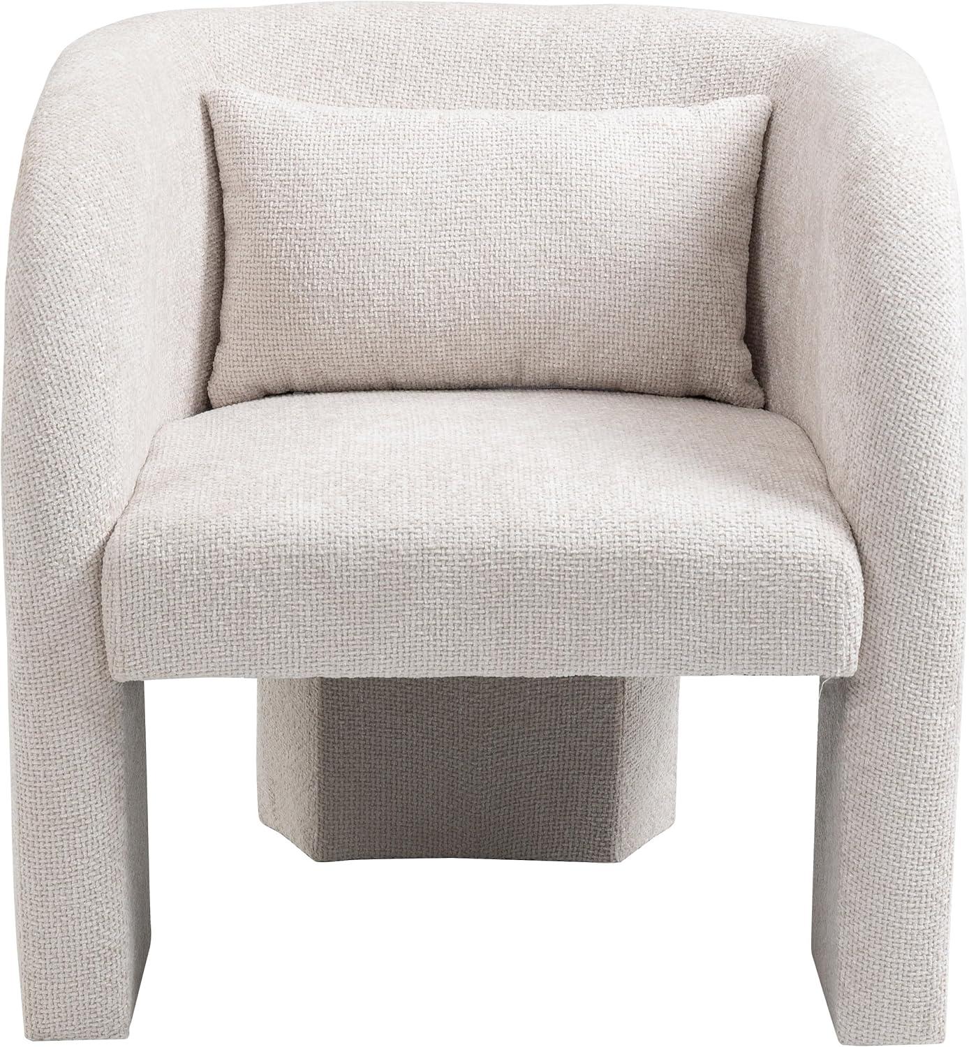 Meridian Furniture Sawyer Cream Chenille Fabric Accent Chair