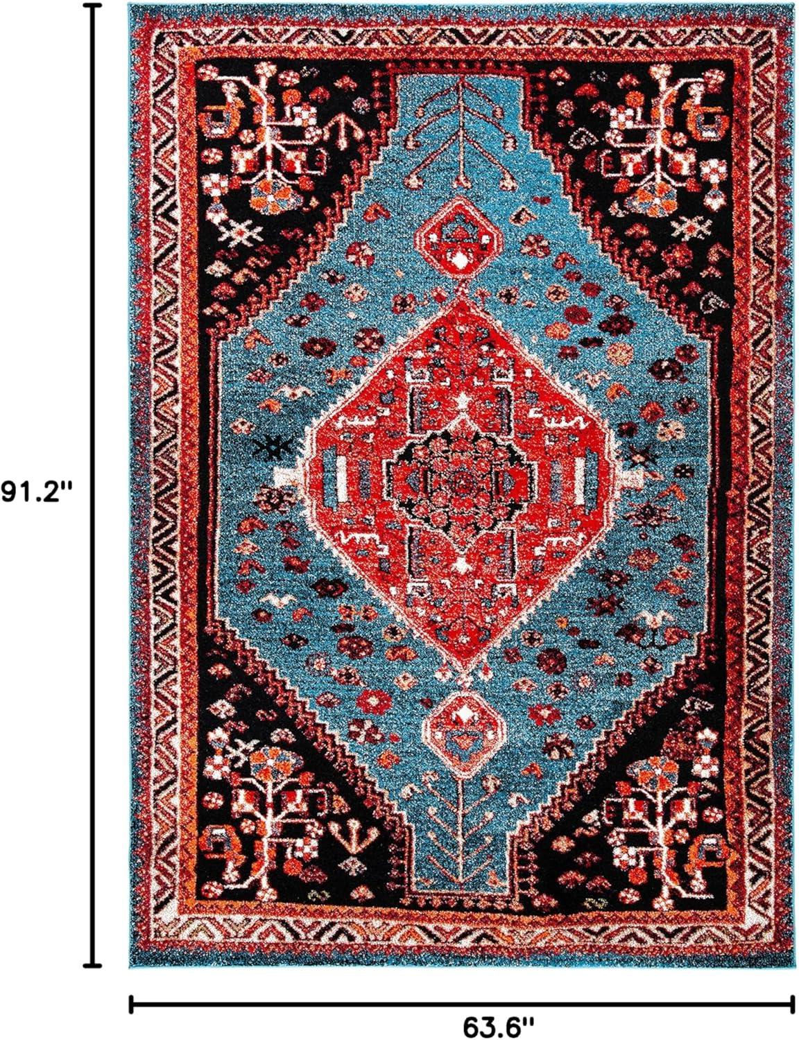 Vintage Hamadan VTH201 Power Loomed Area Rug - Turquoise/Red - 5'3"x7'6" - Safavieh.