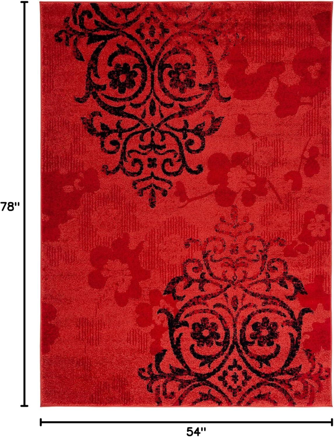 SAFAVIEH Adirondack Hortense Floral Area Rug, Red/Black, 4'5" x 6'5"