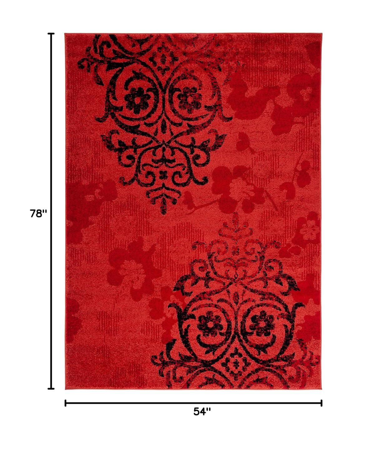 SAFAVIEH Adirondack Hortense Floral Area Rug, Red/Black, 4'5" x 6'5"