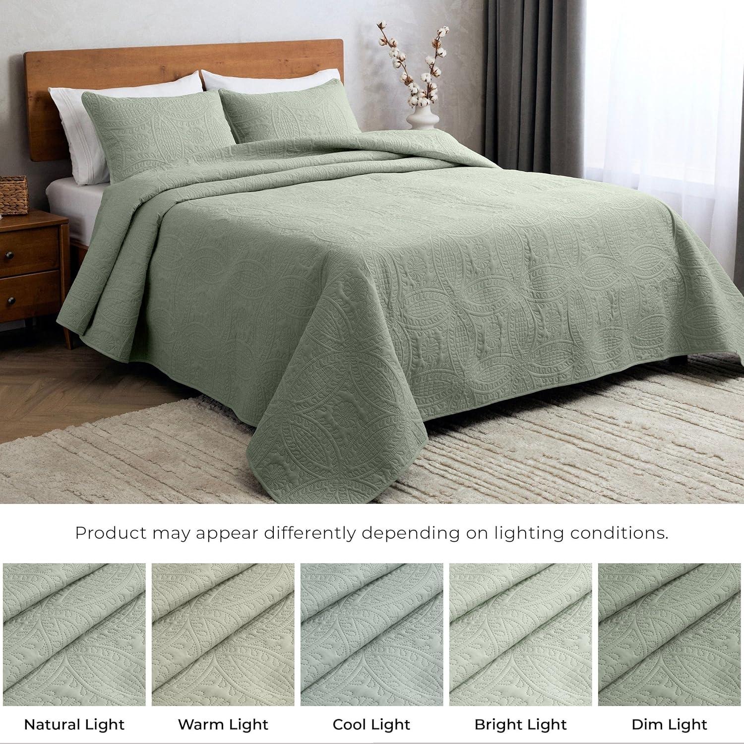 Mellanni Ultrasonic Quilted Coverlet Set