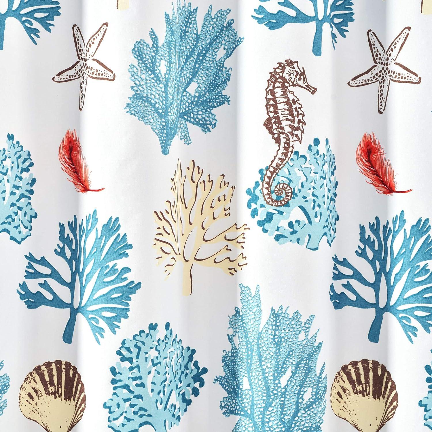 Lush Decor Coastal Reef Feather Shower Curtain