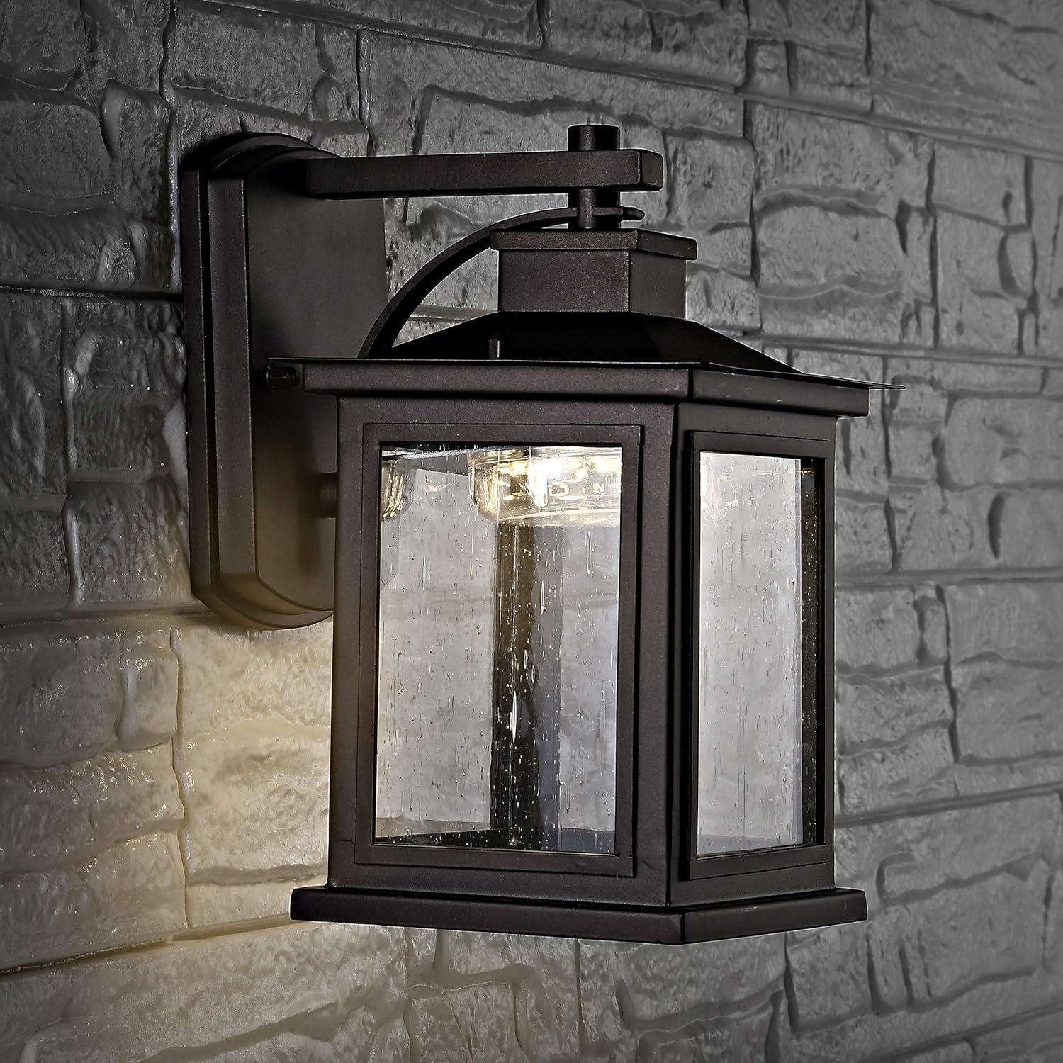 Gorgen Outdoor Wall Lantern - Oil Rubbed Bronze (Black) - Safavieh