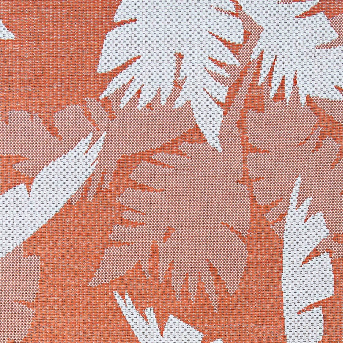 Couristan Monaco Coastal Flora Indoor / Outdoor Area Rug, Ivory-Orange, 5'10" x 9'2"