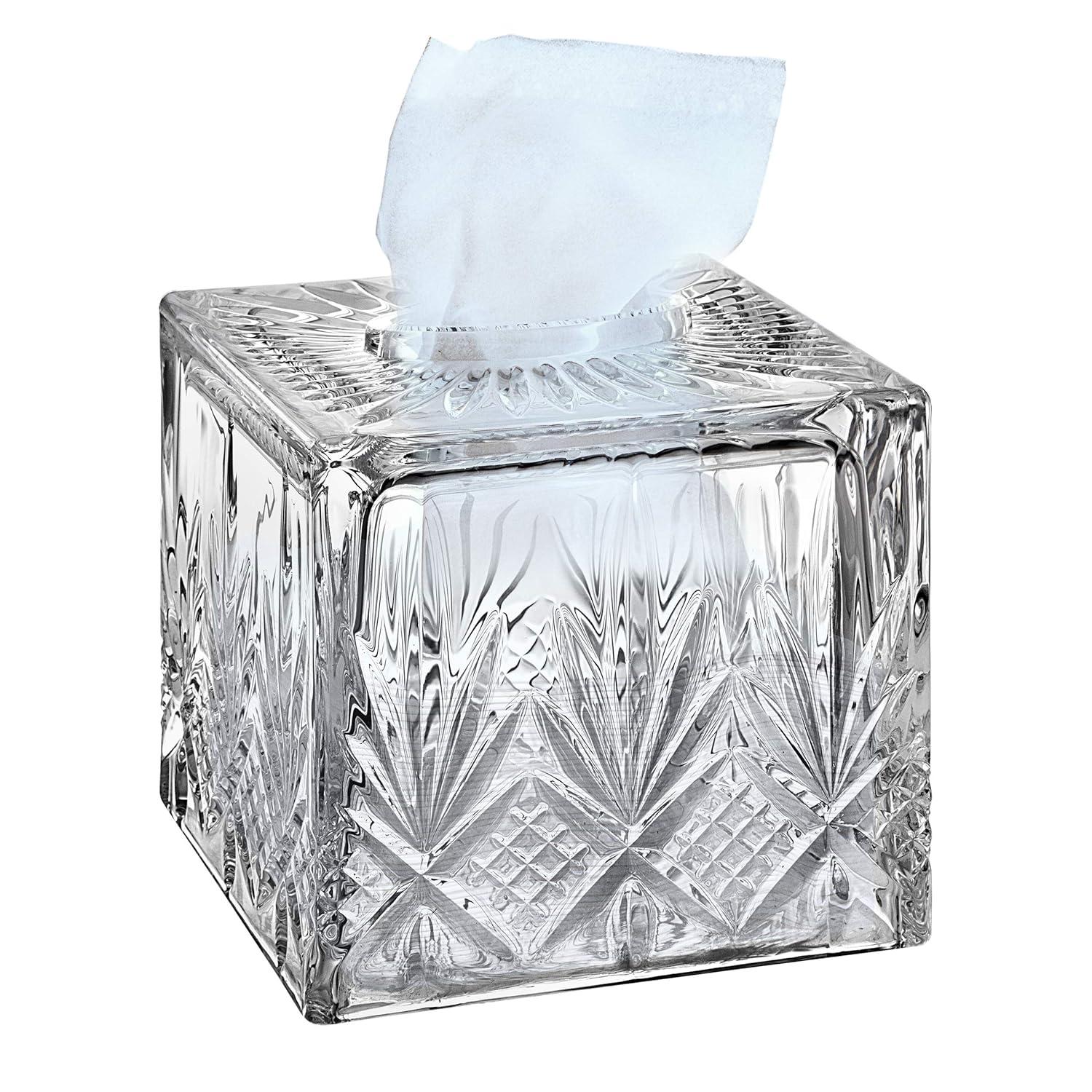 Godinger Dublin Clear Crystal Tissue Box