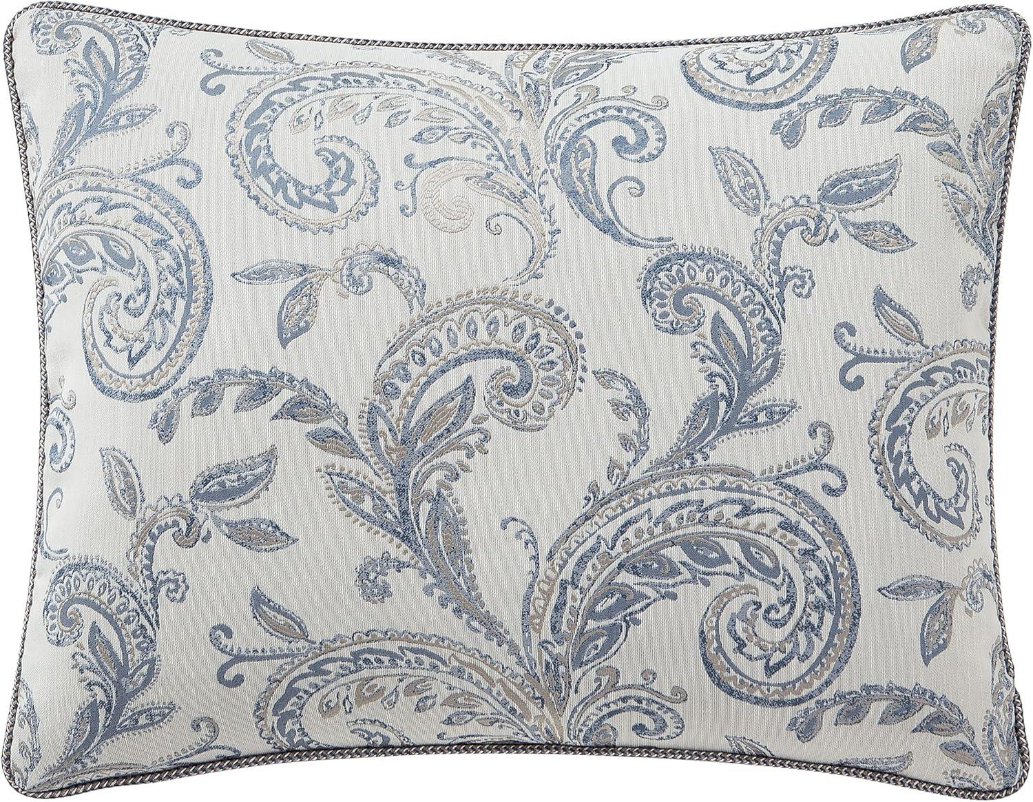 Blue and Gray Paisley California King Comforter Set