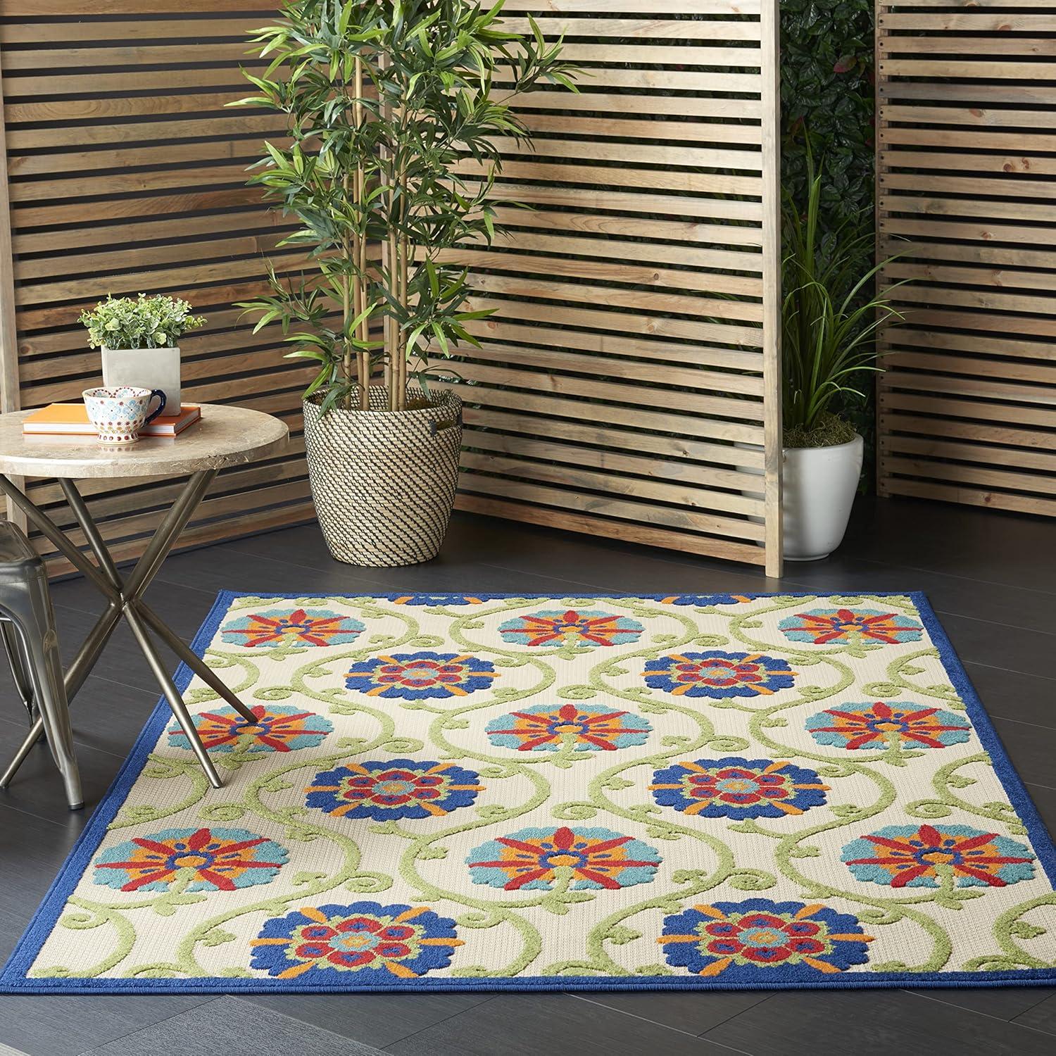 Nourison Aloha Contemporary Floral Outdoor Area Rug